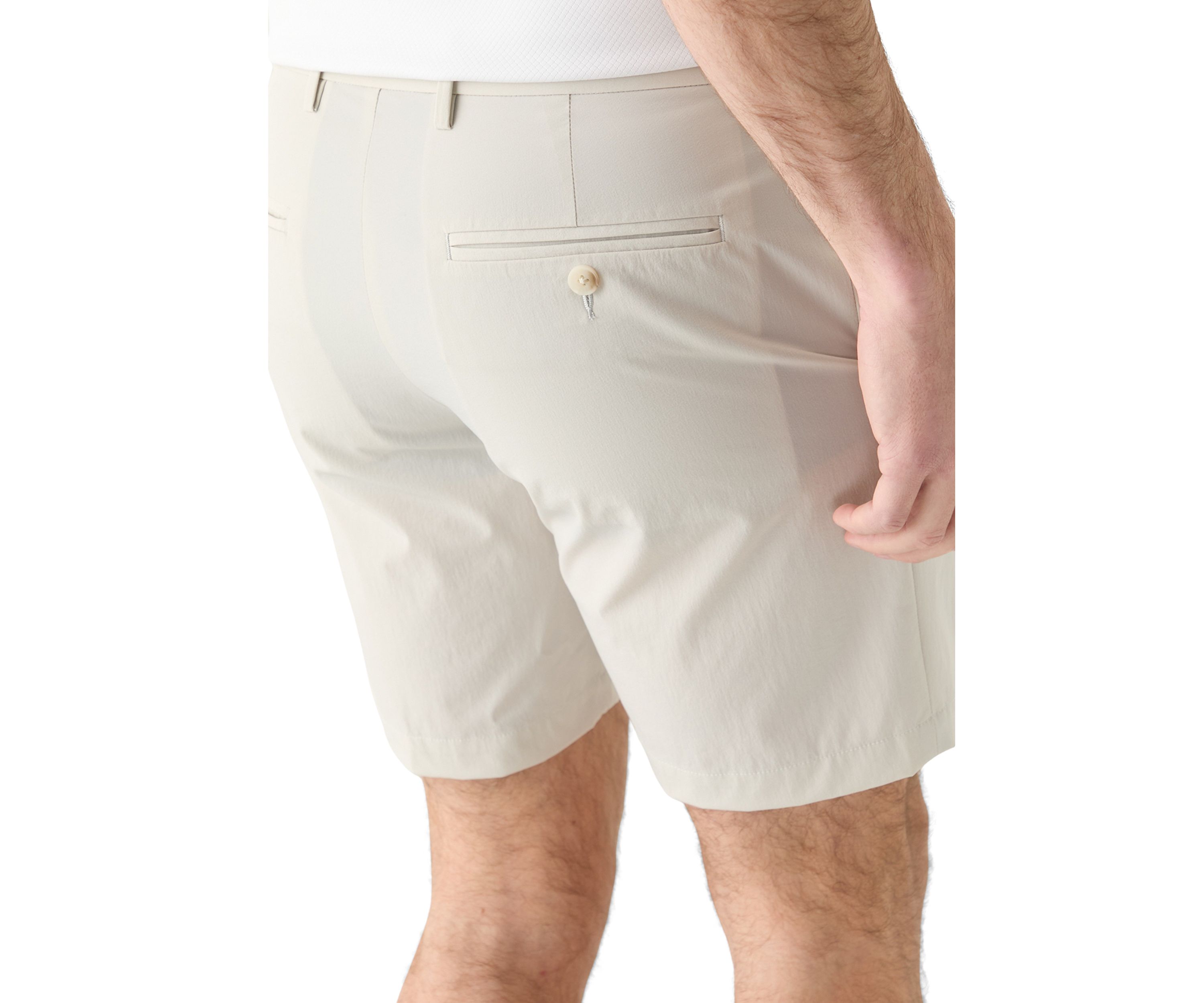 Mens 8" Flat Front Tech Performance Shorts