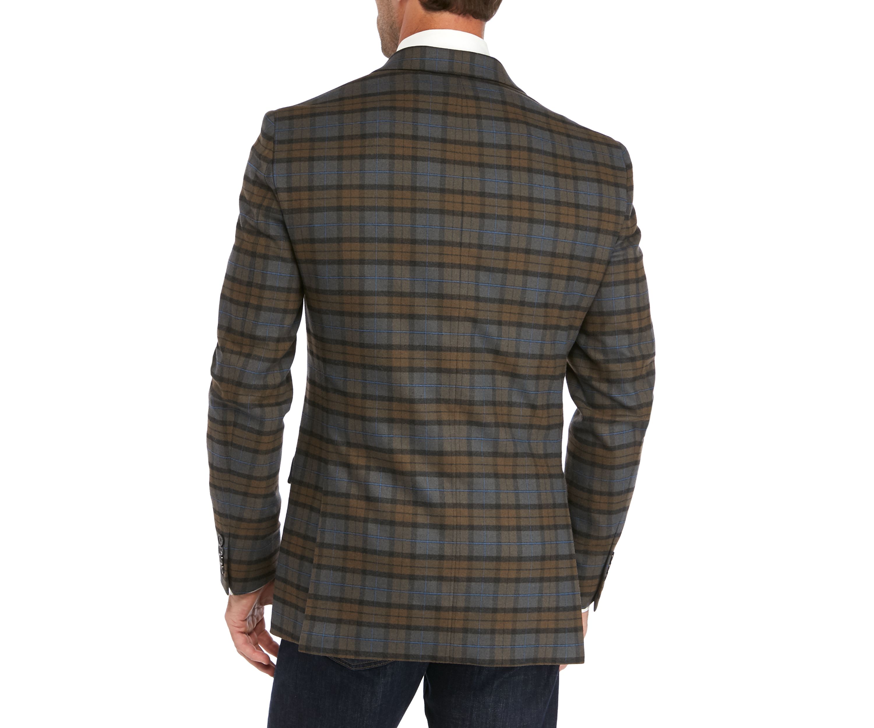 Gray Tan Plaid Sport Coat 