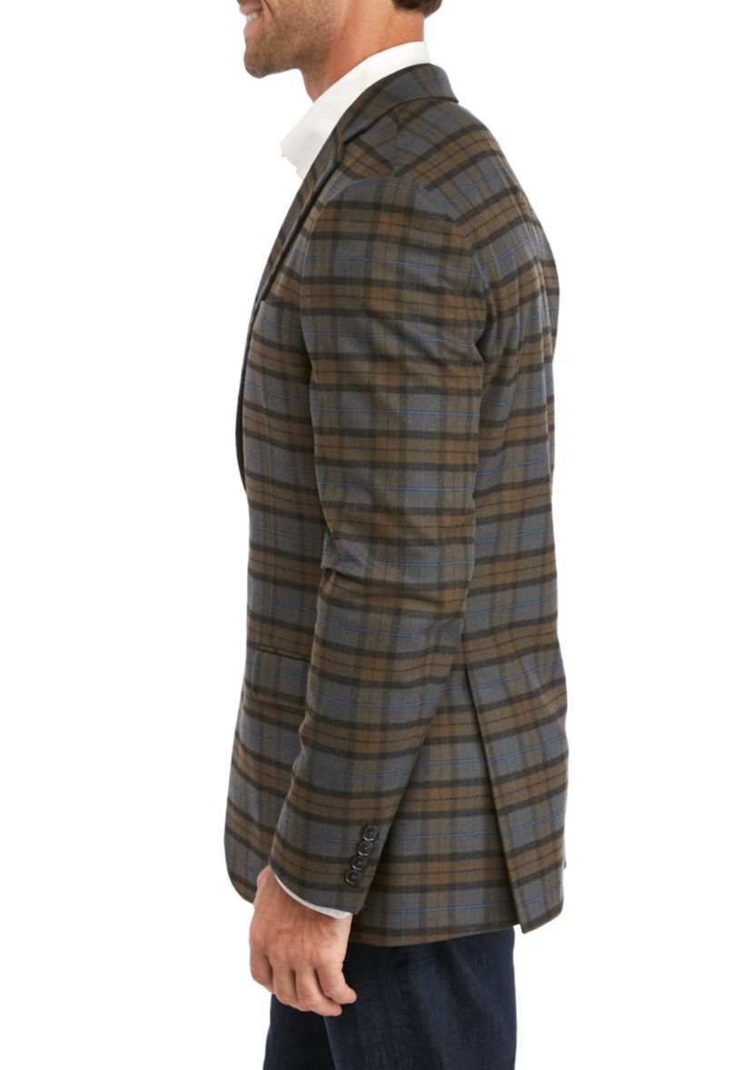 Gray Tan Plaid Sport Coat 