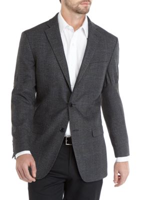 Izod Gray Black Plaid Sport Coat 