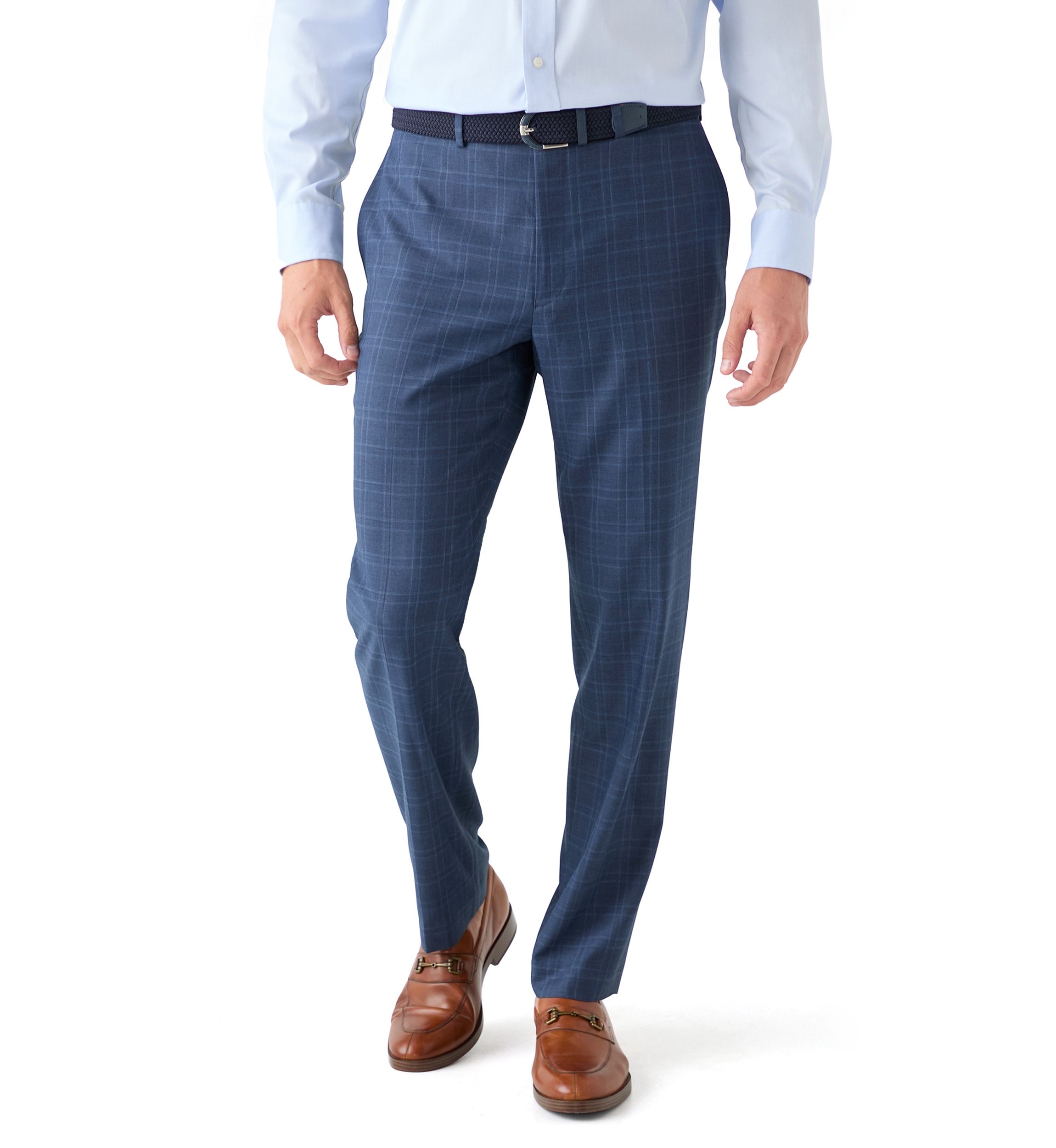 Blue Plaid Suit Pants