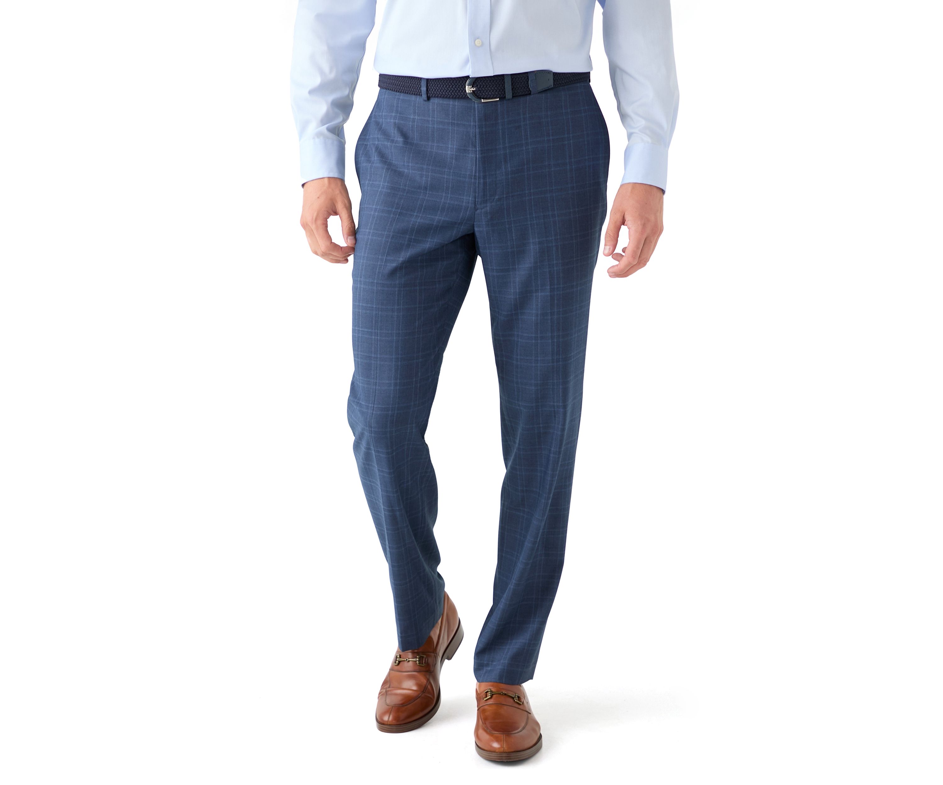 Blue Plaid Suit Pants