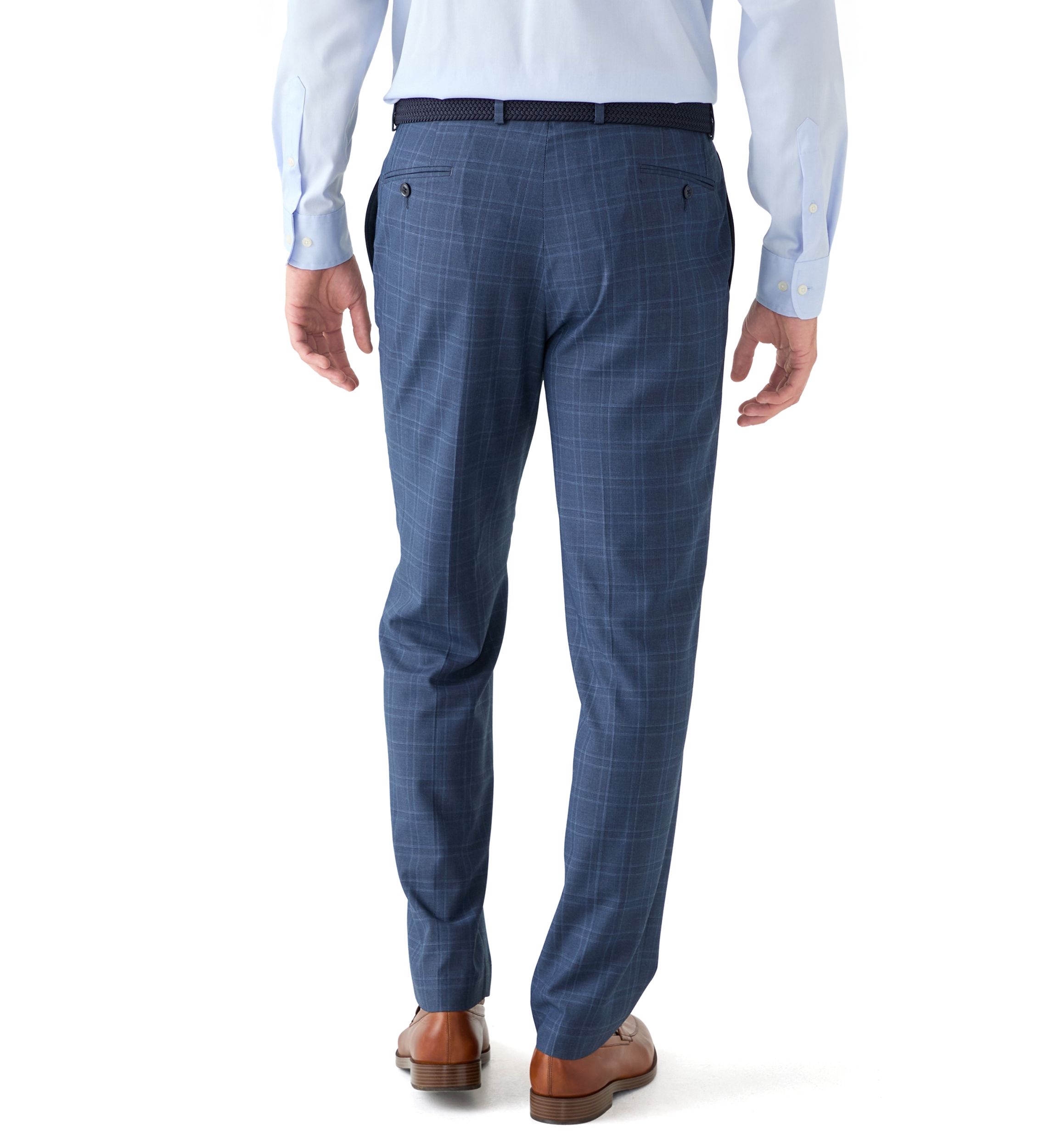 Blue Plaid Suit Pants
