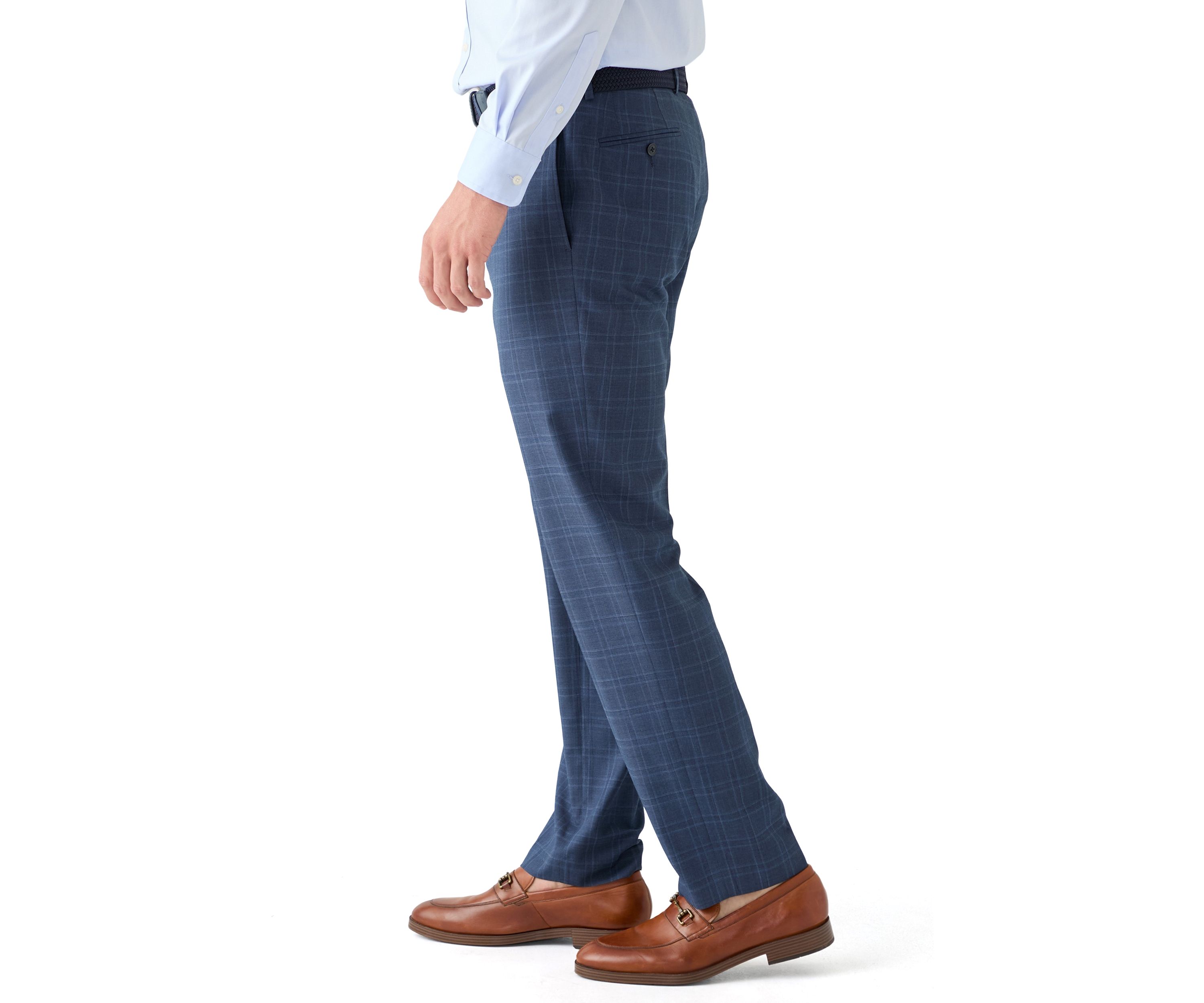 Blue Plaid Suit Pants