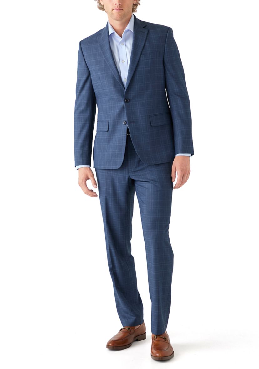 Blue Plaid Suit Pants