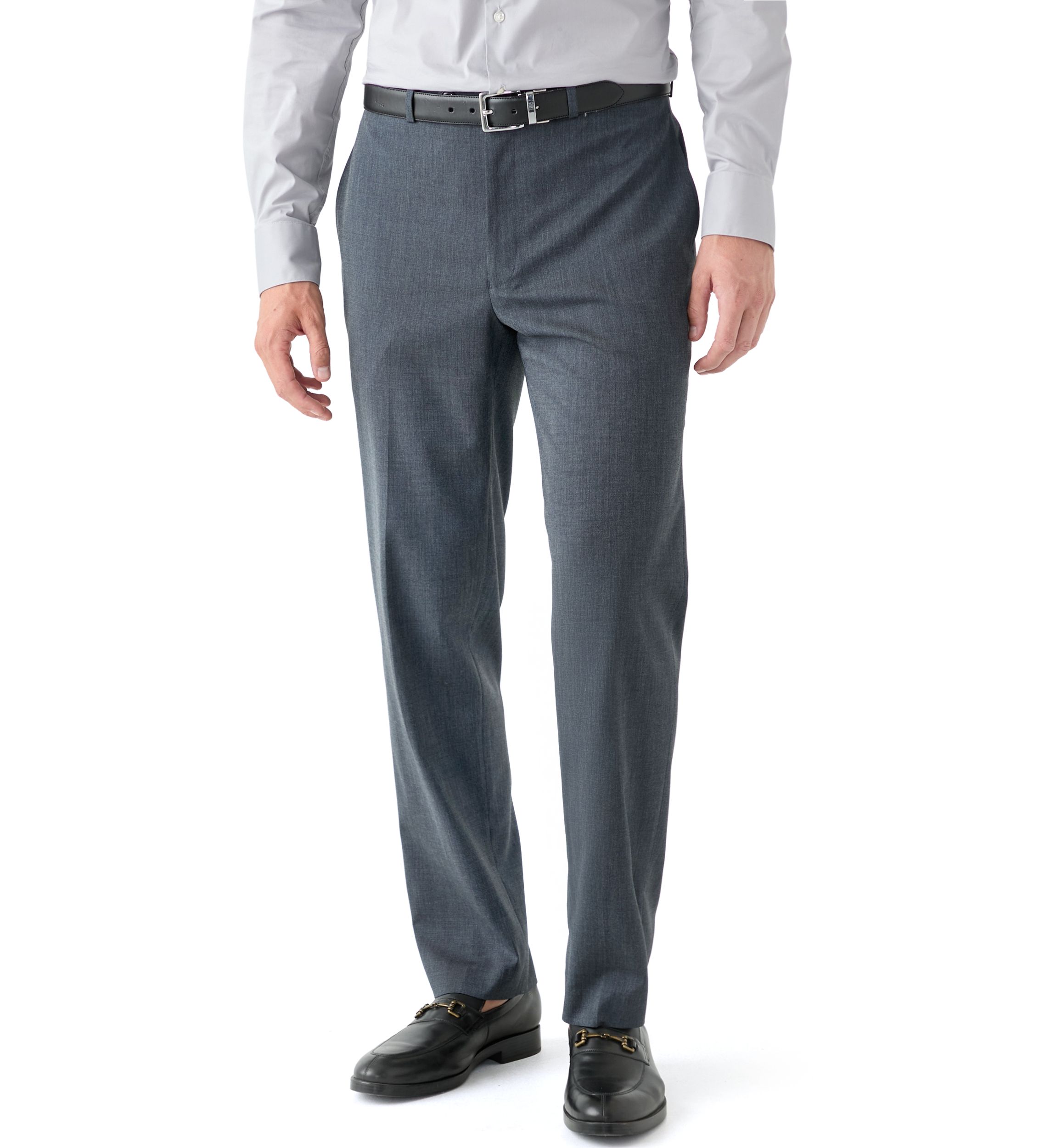 Blue Nailhead Solid Suit Pants