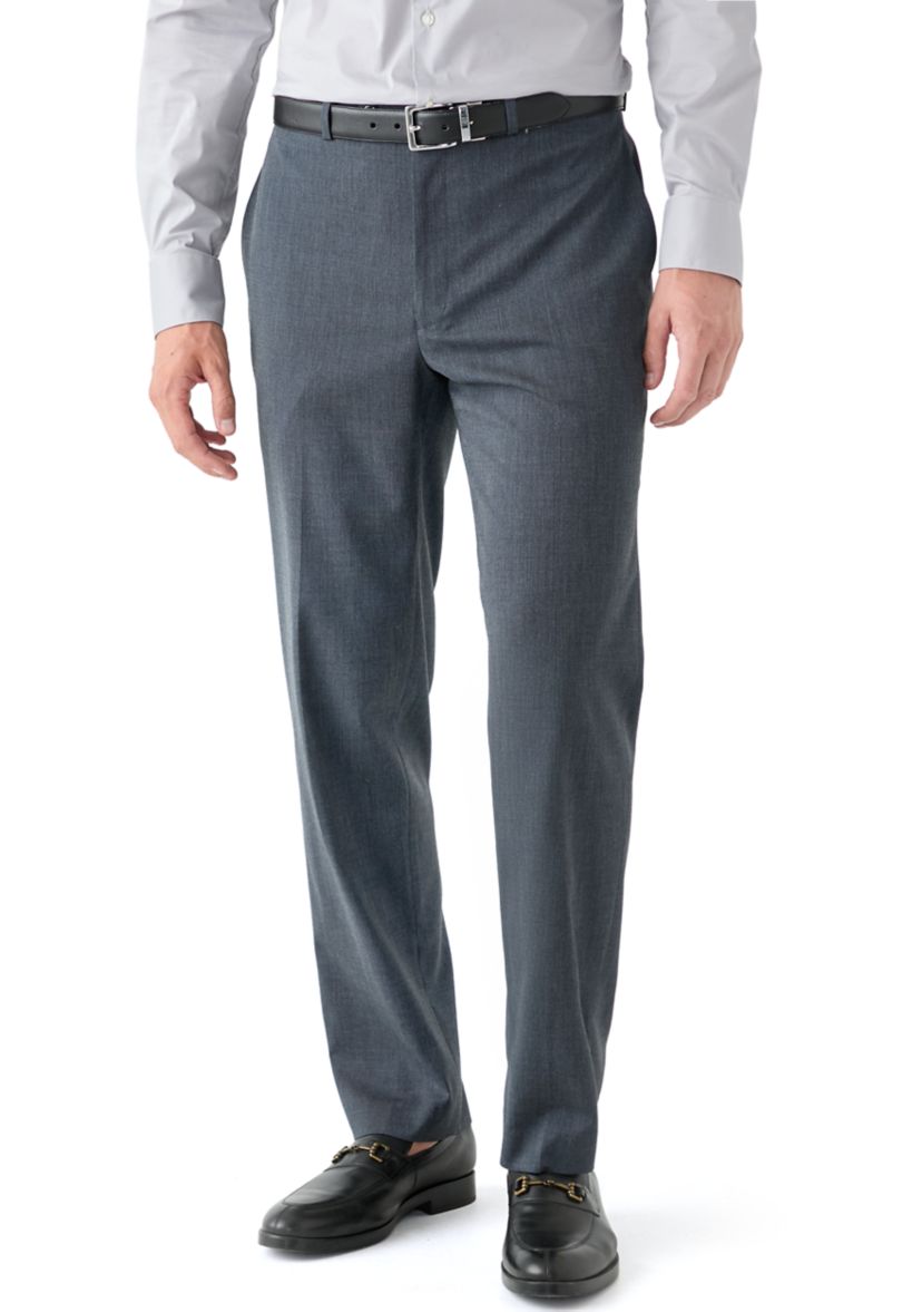 Blue Nailhead Solid Suit Pants