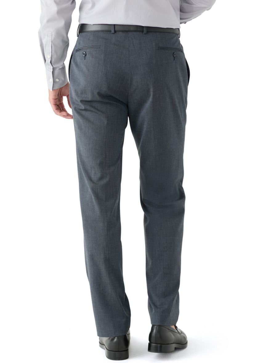 Blue Nailhead Solid Suit Pants