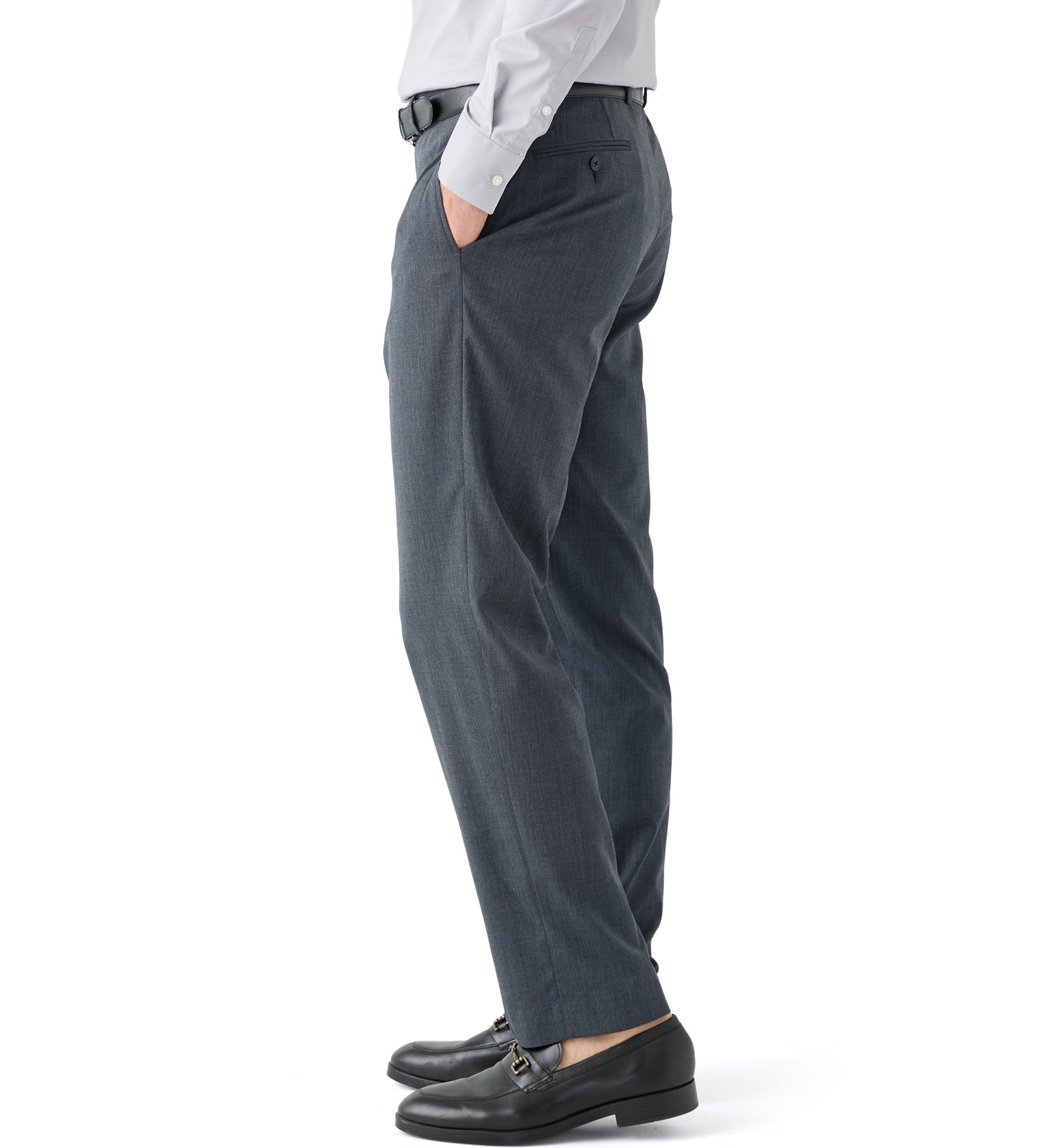 Blue Nailhead Solid Suit Pants