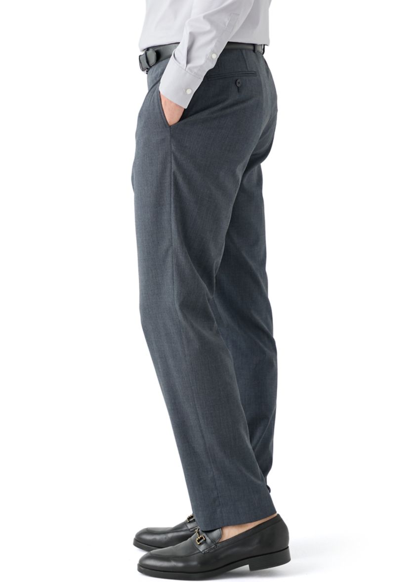 Blue Nailhead Solid Suit Pants