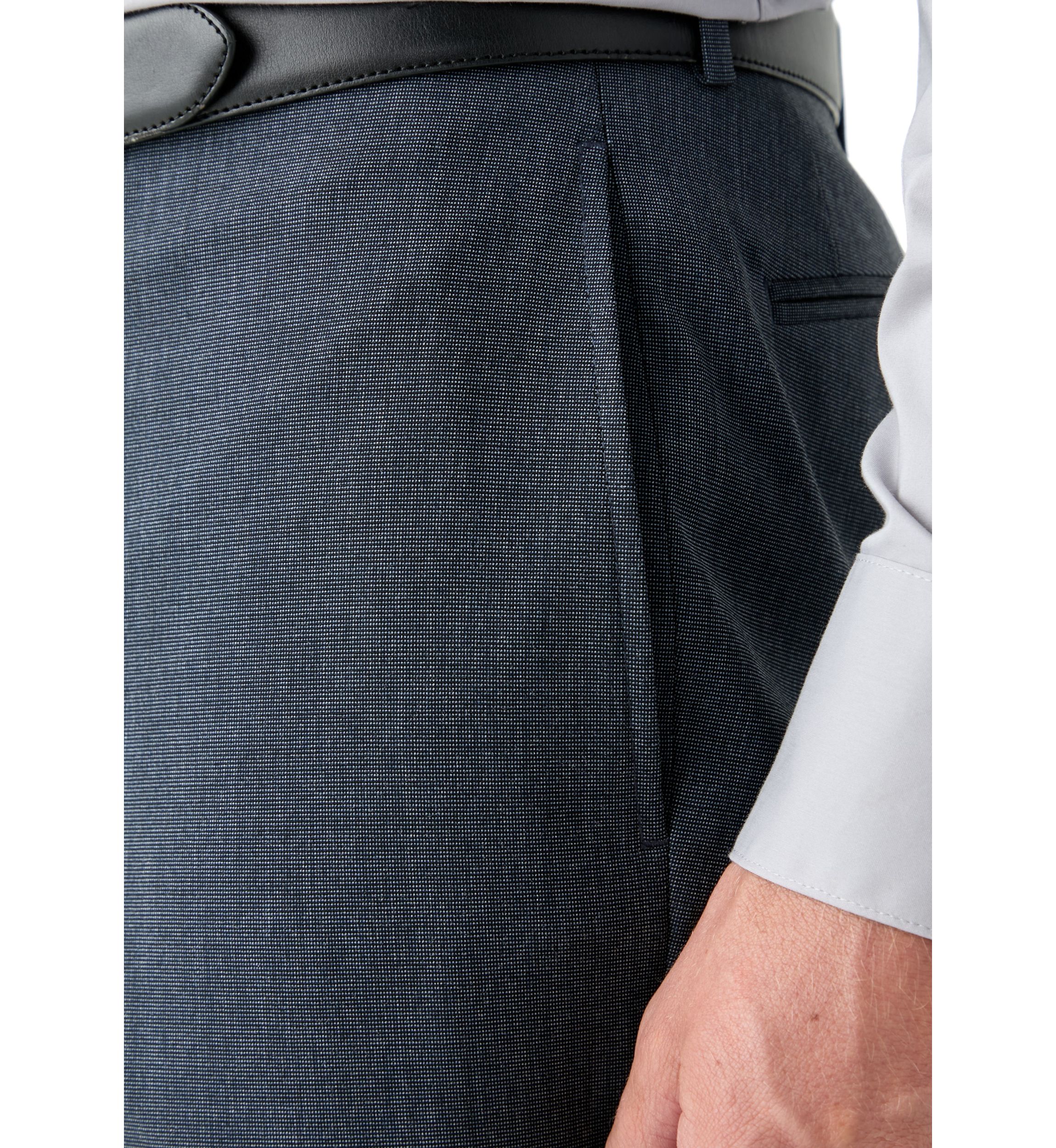 Blue Nailhead Solid Suit Pants