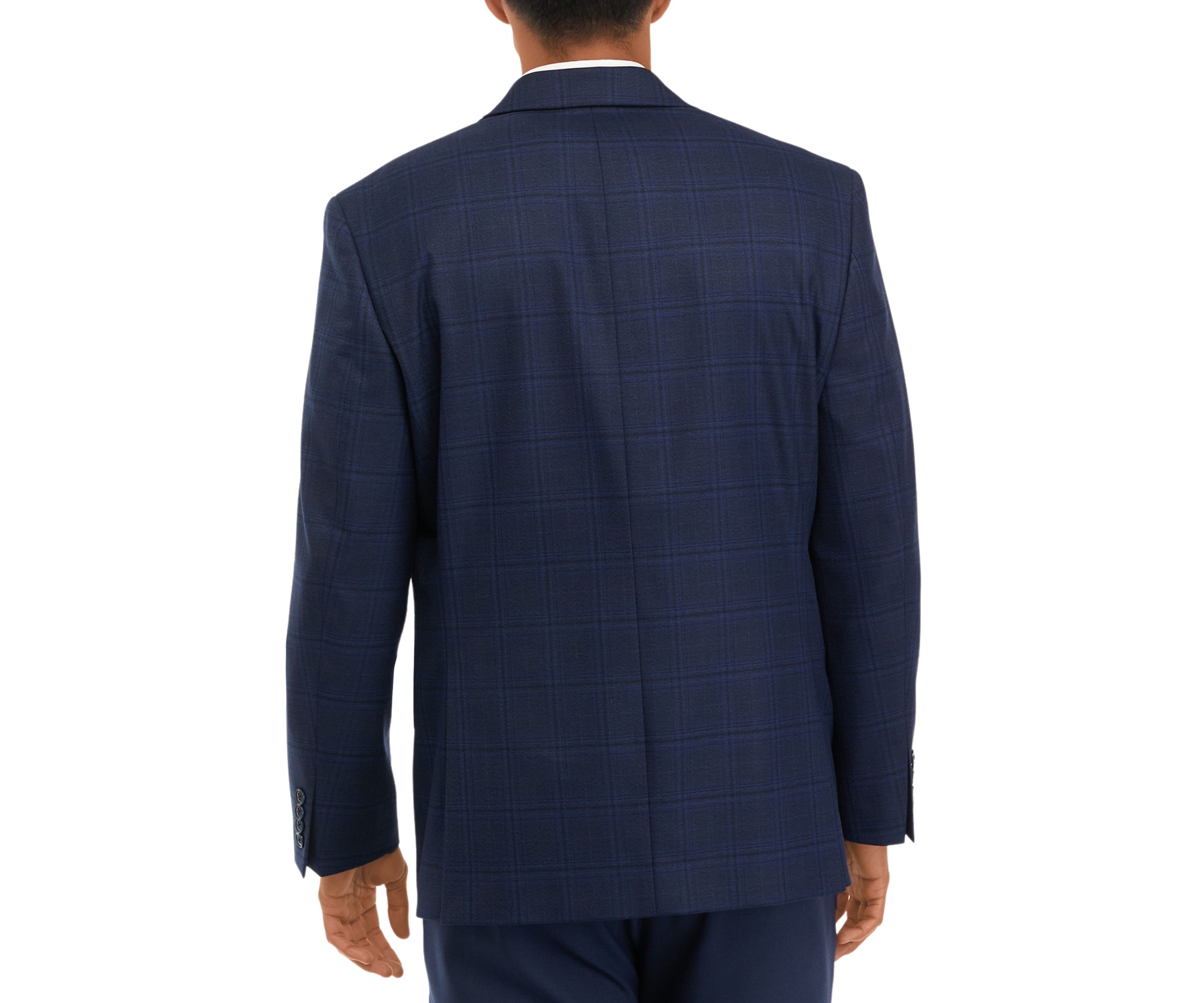 Mens Navy Plaid Sportscoat