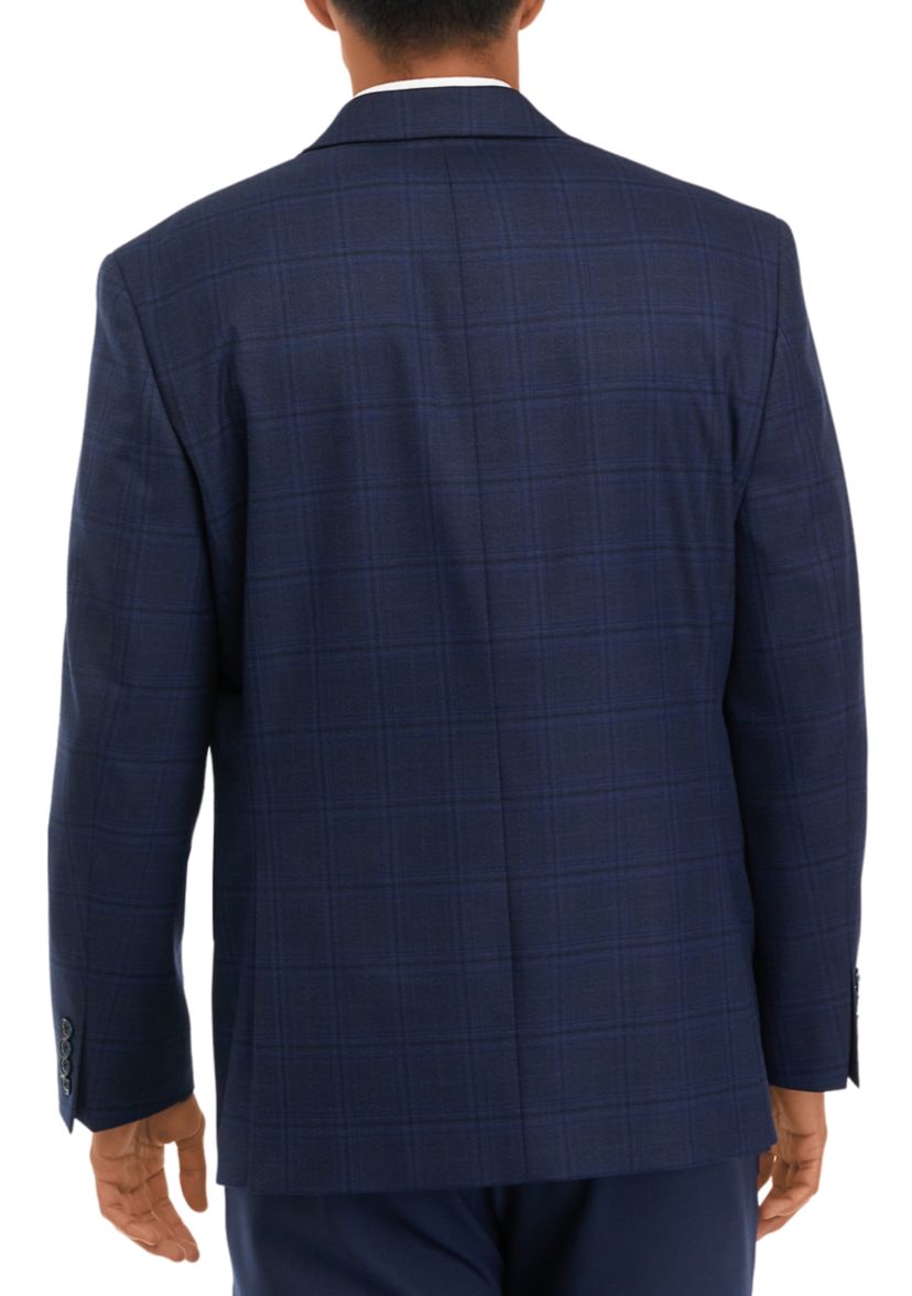 Mens Navy Plaid Sportscoat