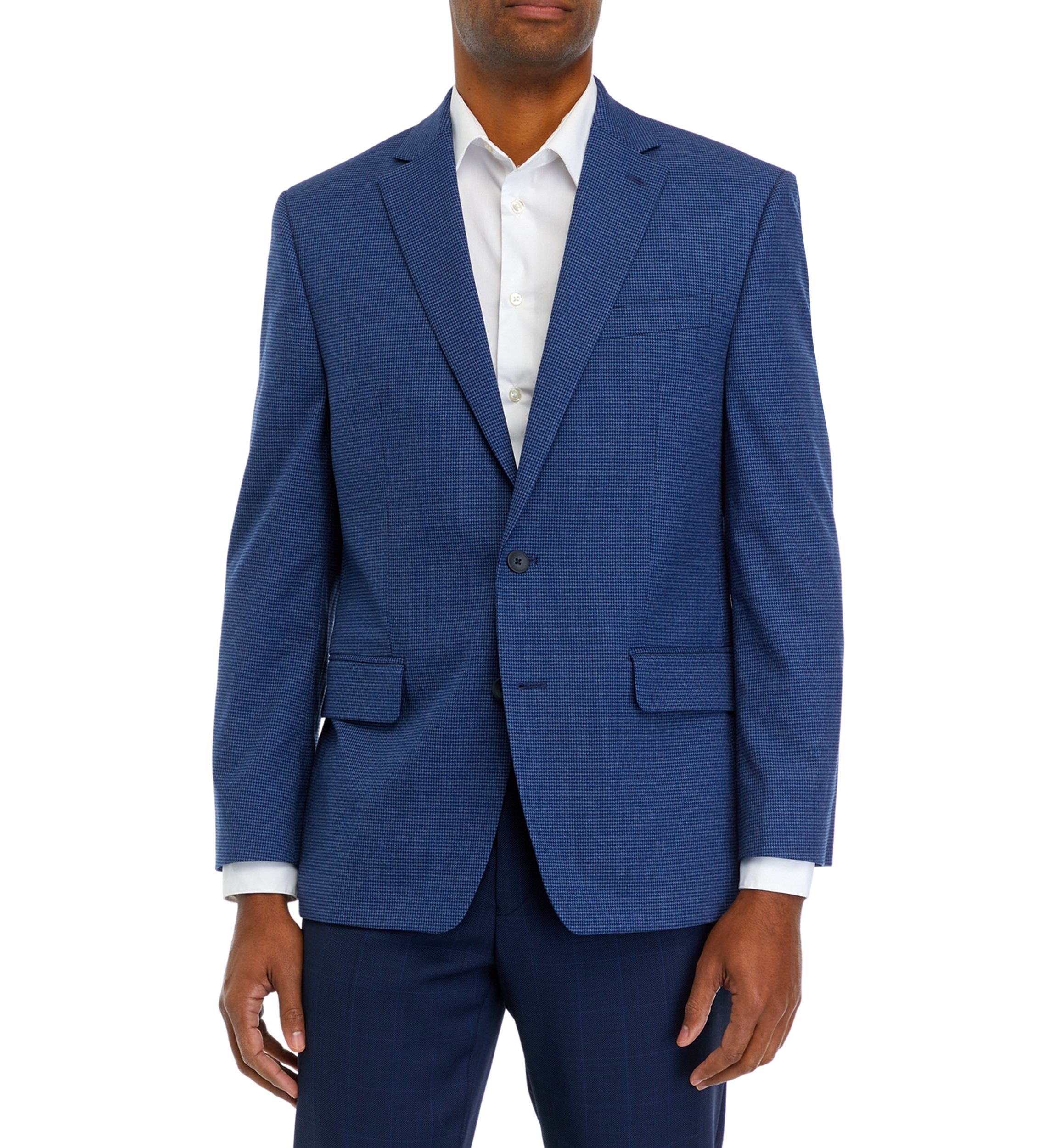 Blue Houndstooth Check Sport Coat 
