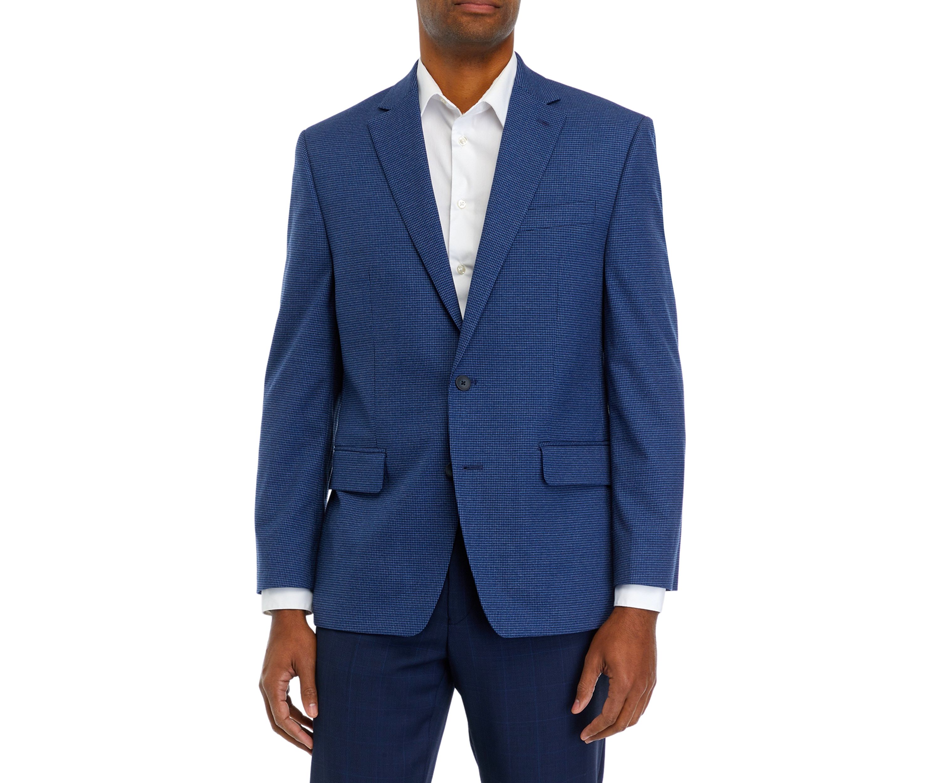 Blue Houndstooth Check Sport Coat 