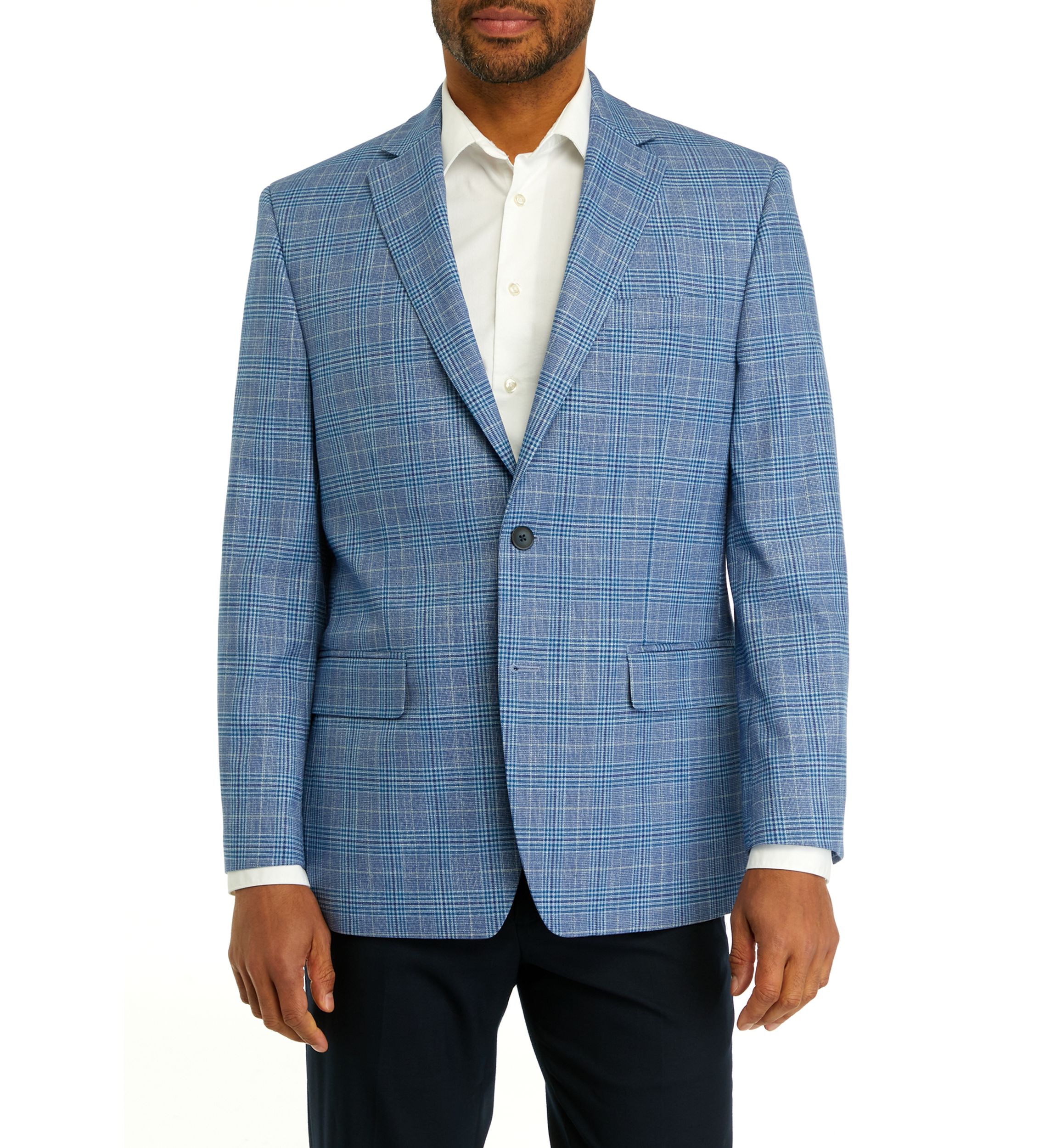 Single Breasted Multi Plaid Sport Coat
