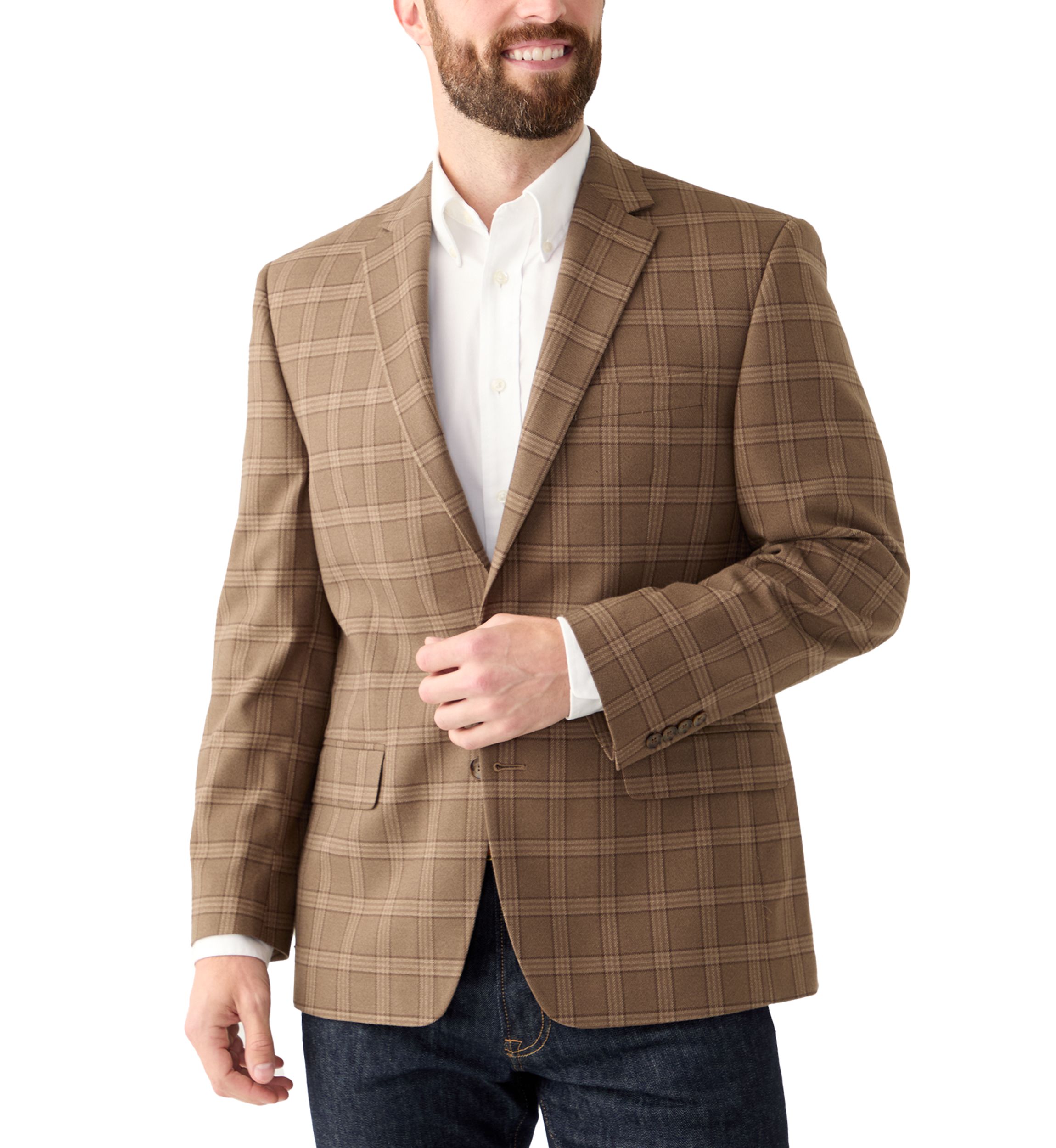 Single Breasted Tonal Plaid Blazer