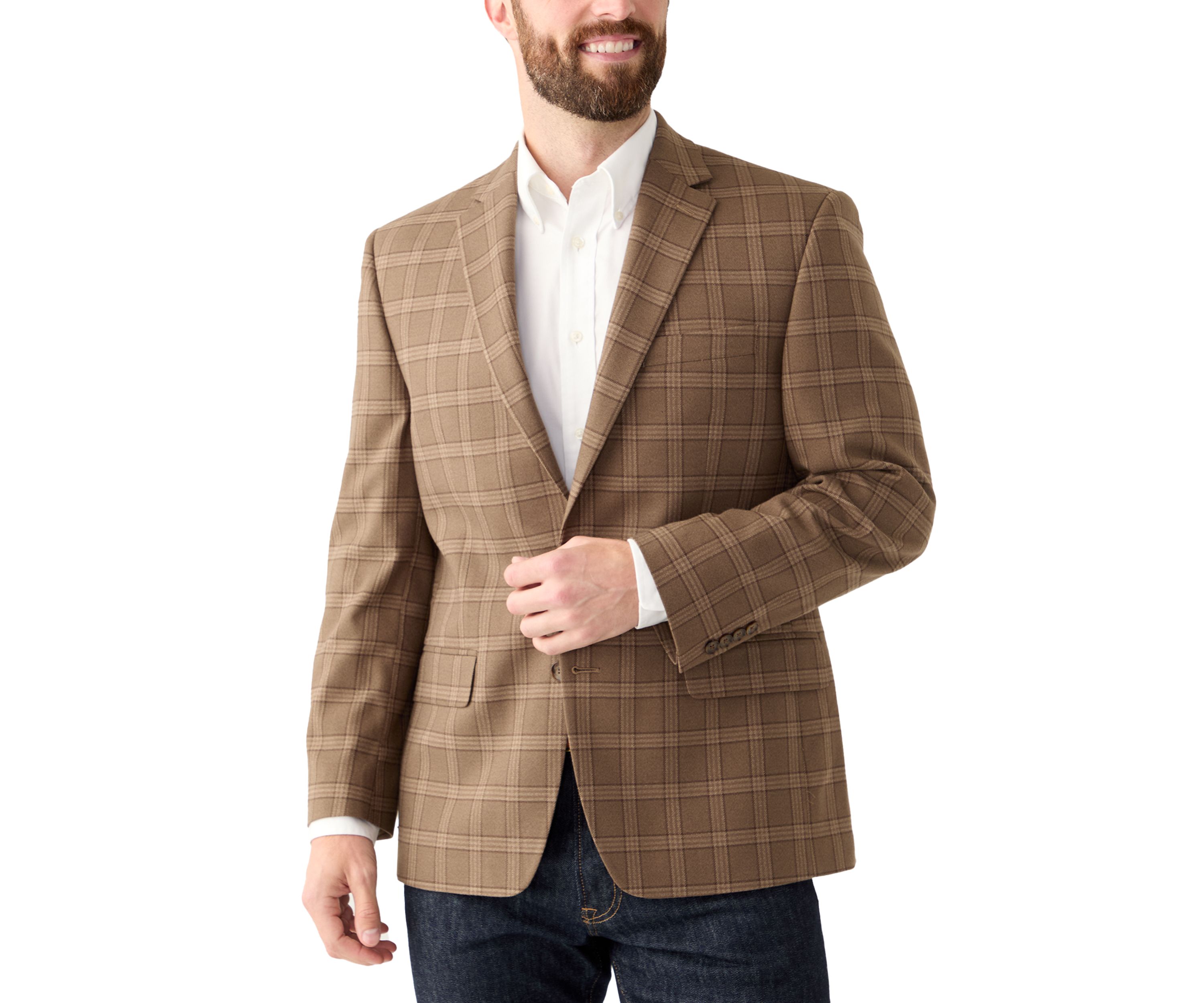 Single Breasted Tonal Plaid Blazer