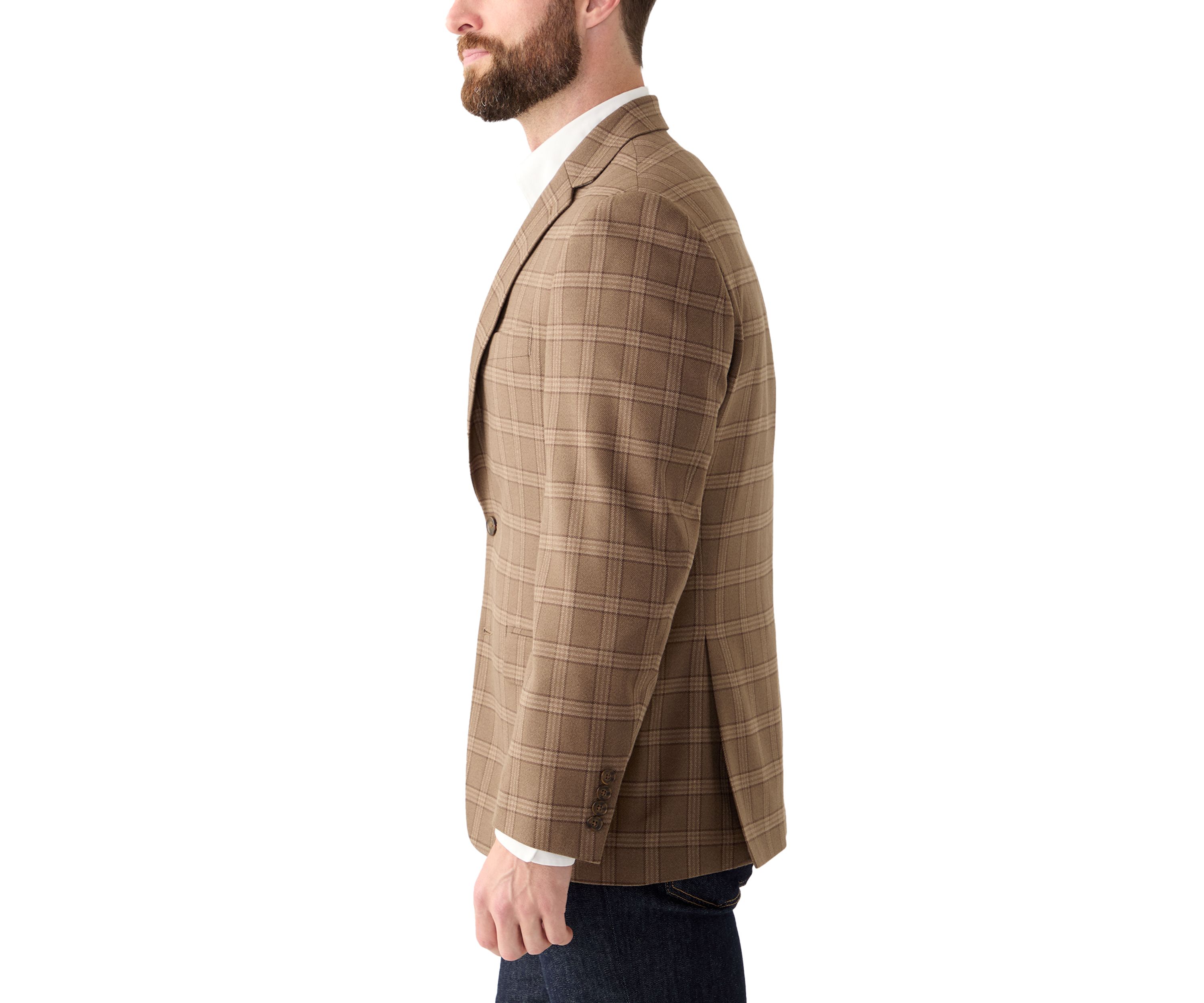 Single Breasted Tonal Plaid Blazer