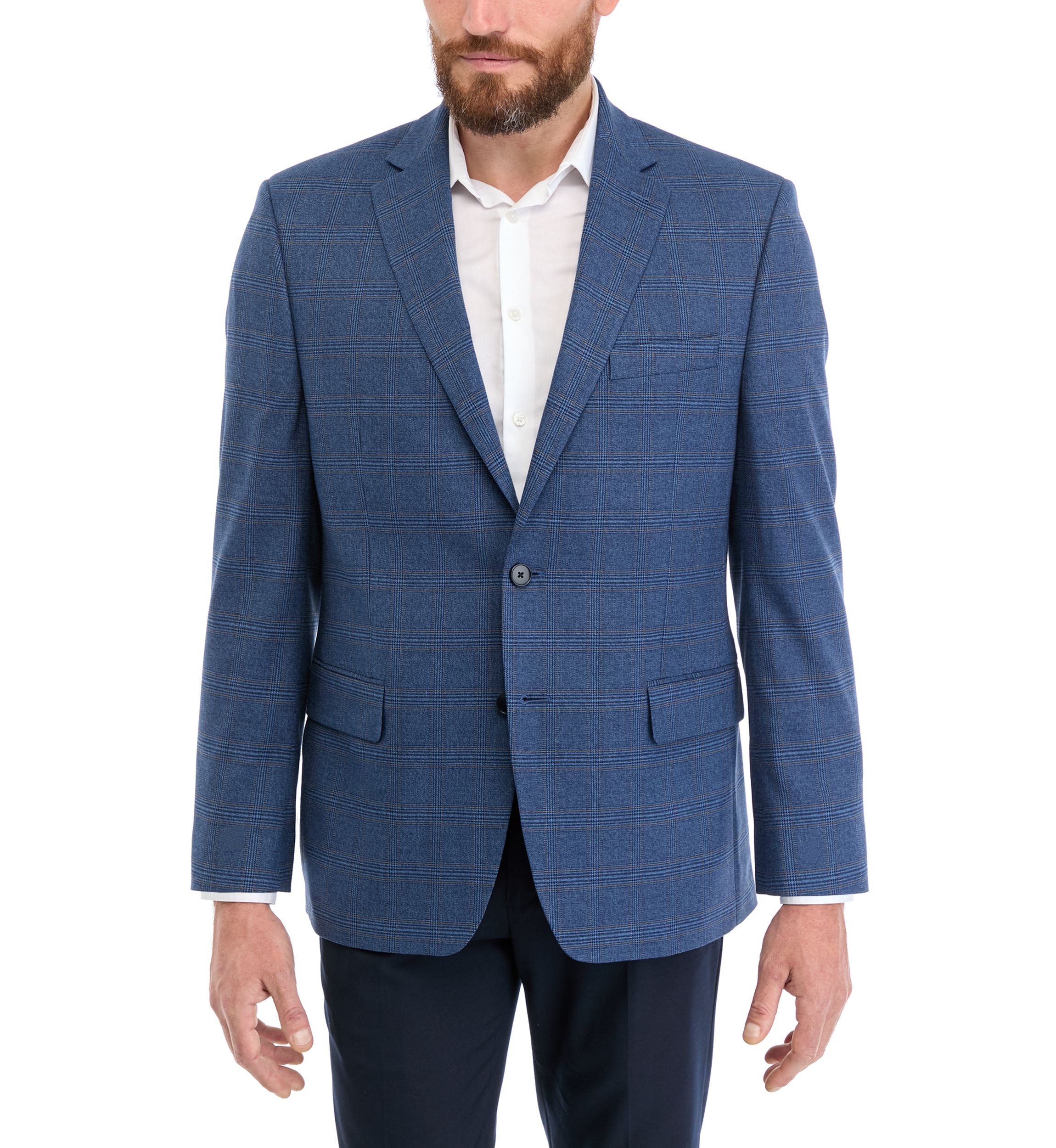 Single Breasted Glen Plaid Sport Coat