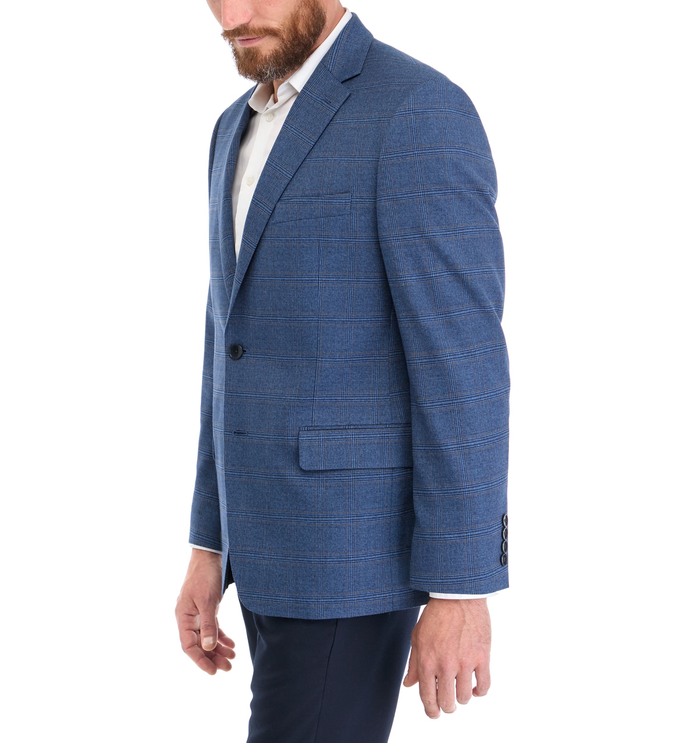 Single Breasted Glen Plaid Sport Coat
