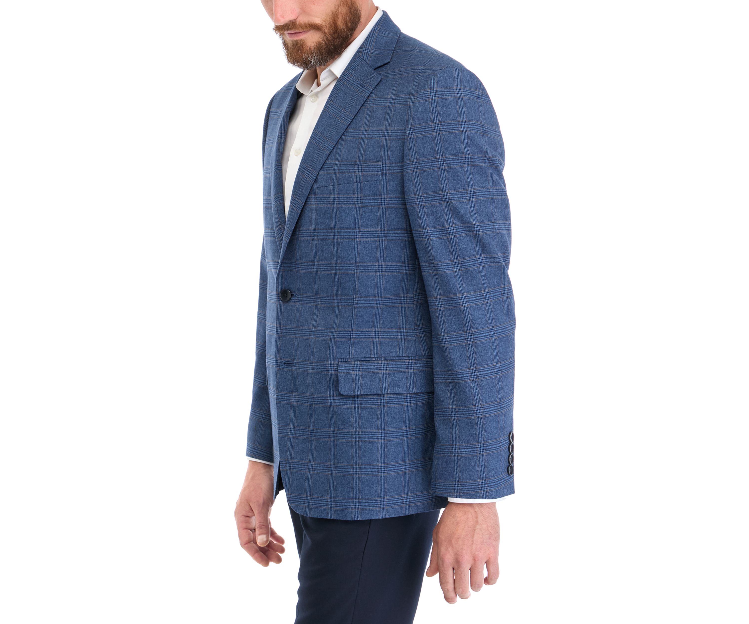 Single Breasted Glen Plaid Sport Coat