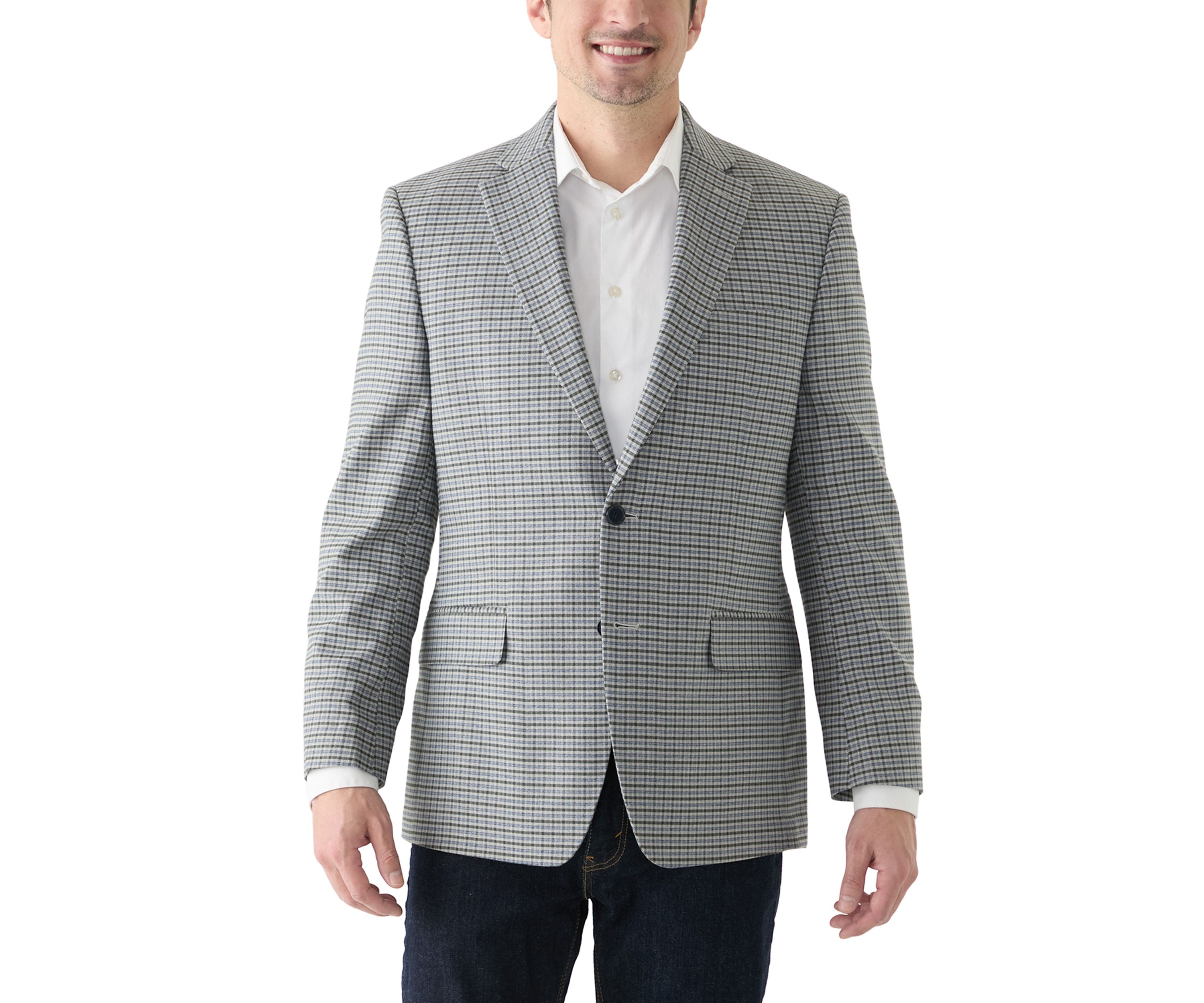 Single Breasted Two Button Check Blazer