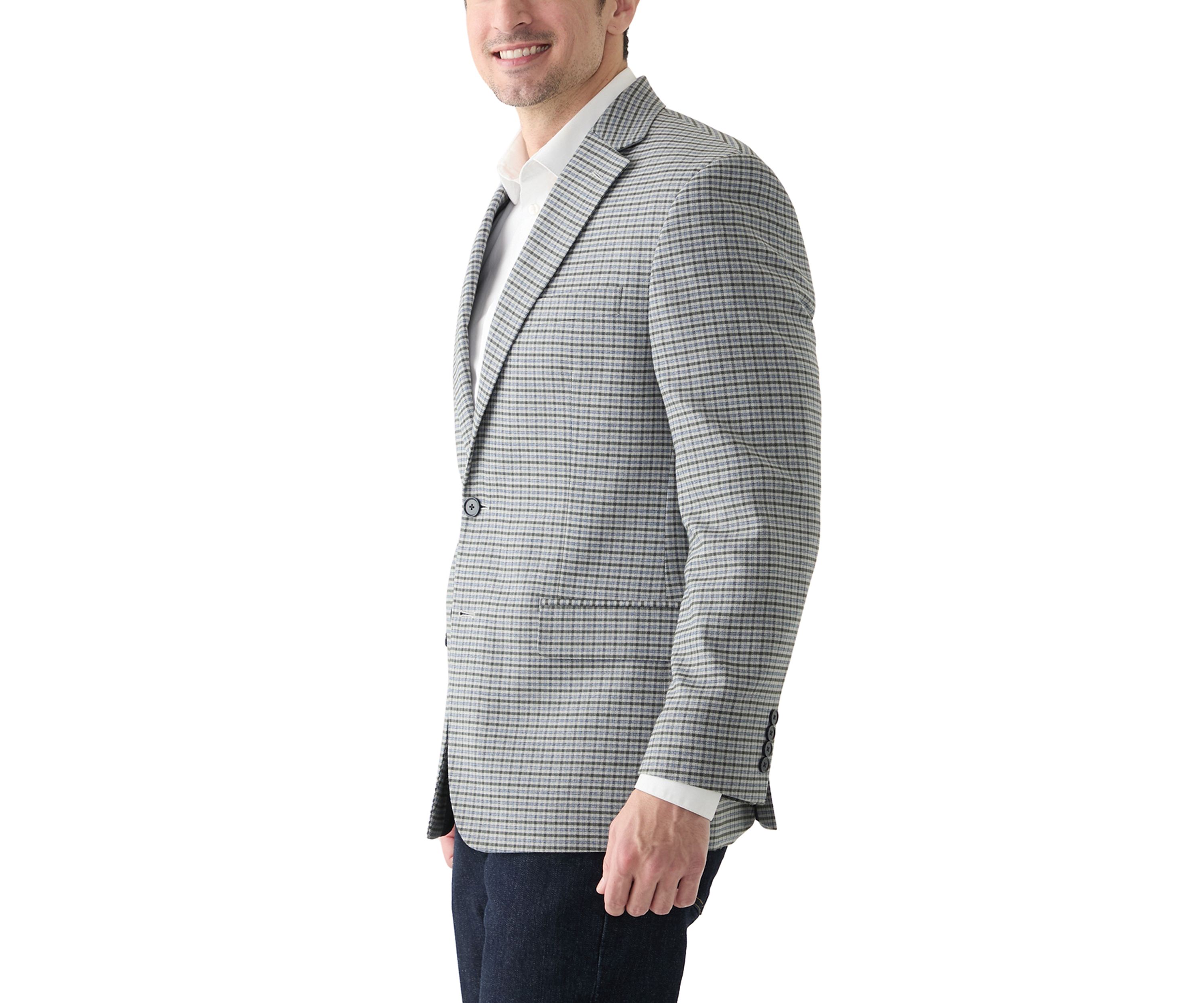 Single Breasted Two Button Check Blazer