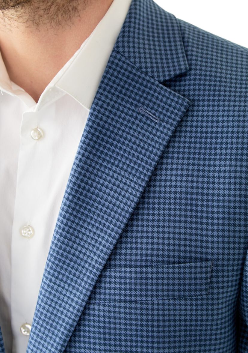 Blue Check Printed Sportcoat