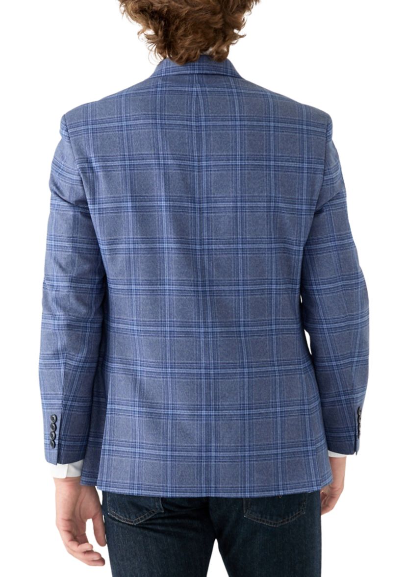 Blue Plaid Printed Sportcoat