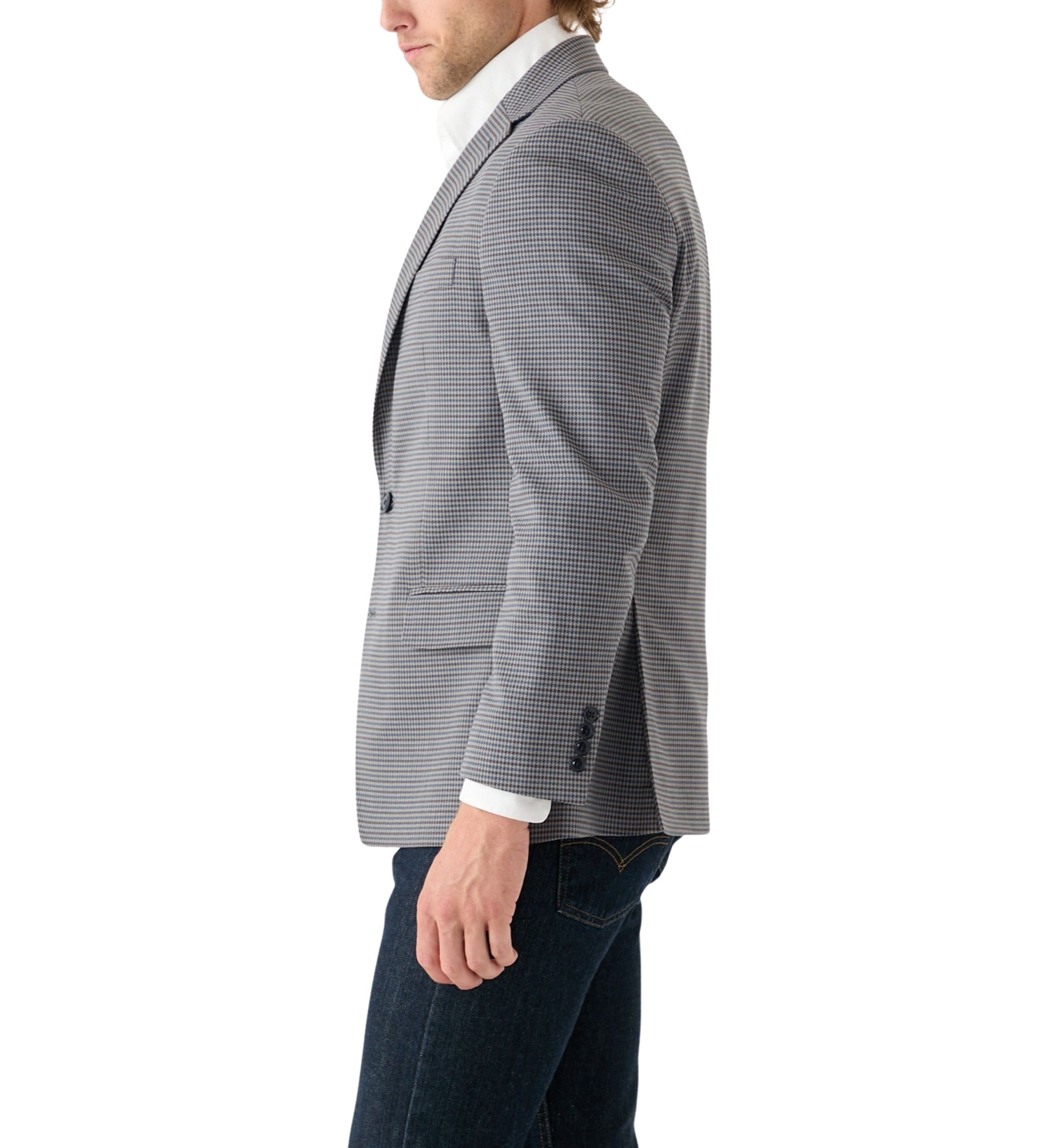 Tan Blue Check Printed Sportcoat