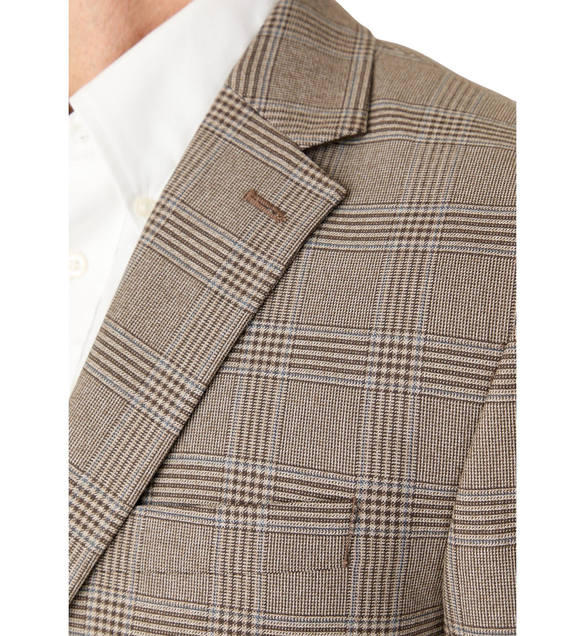 Tan Plaid Printed Sportcoat