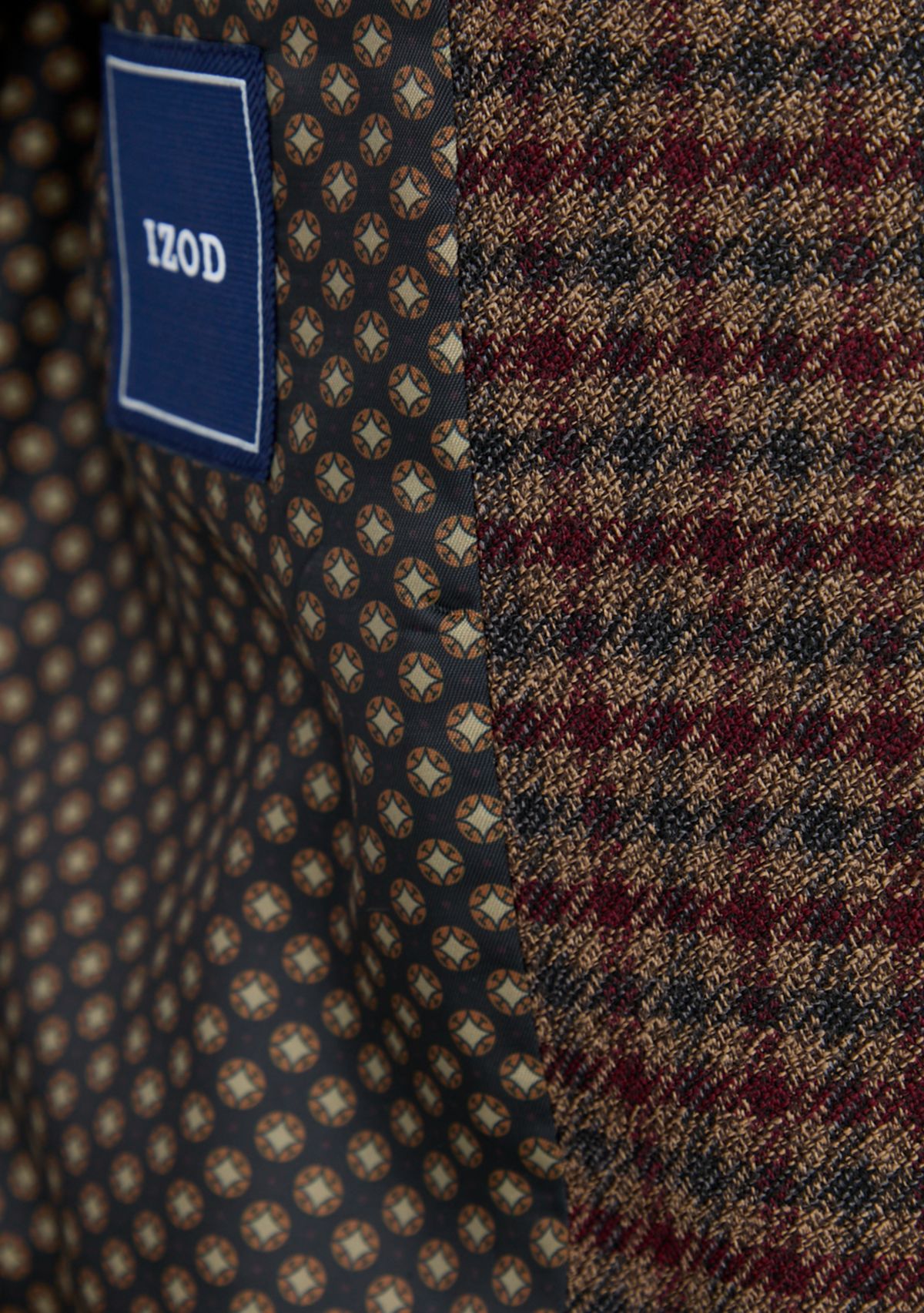 Burgundy Navy Brown Check Printed Sportcoat
