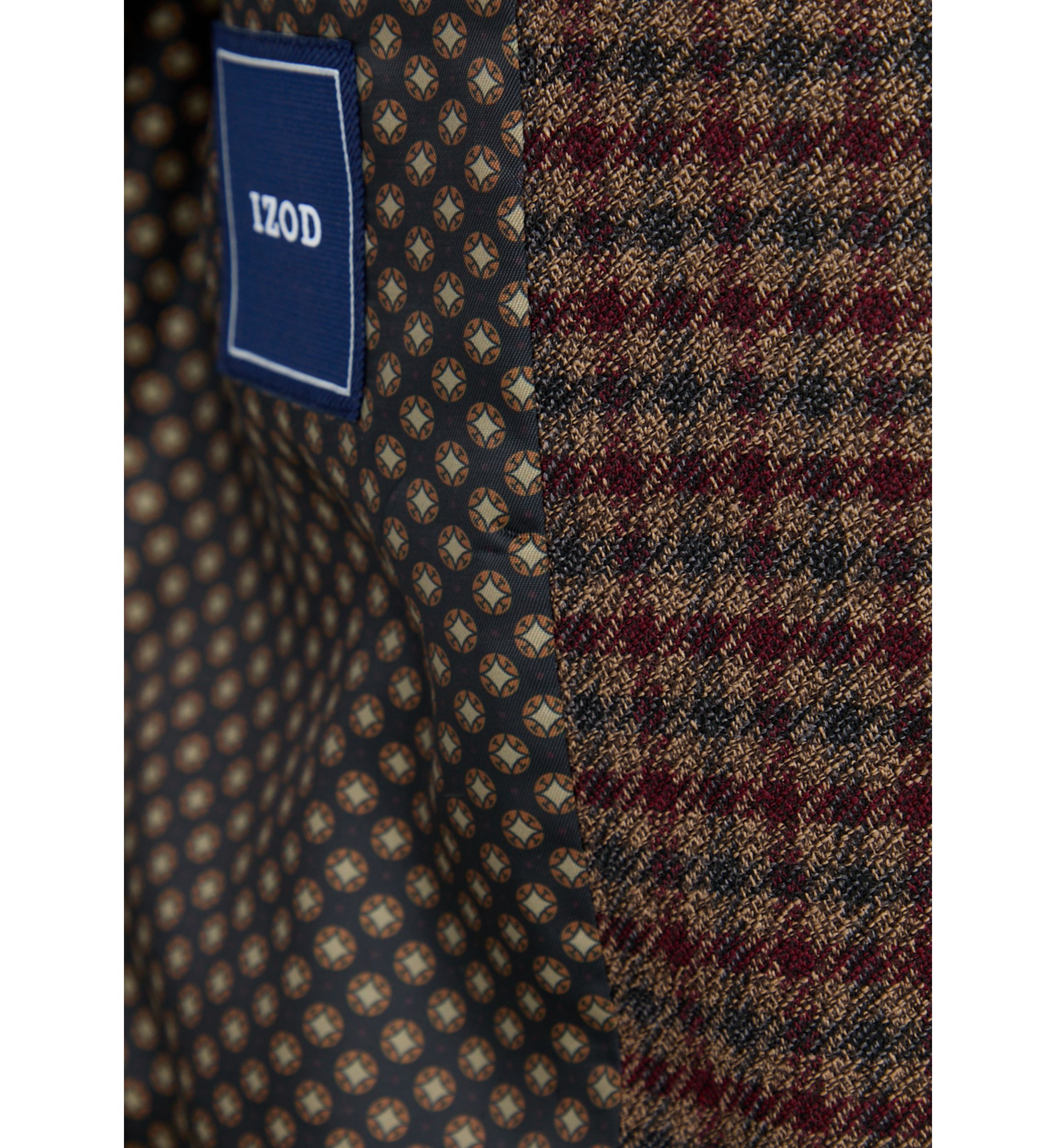 Burgundy Navy Brown Check Printed Sportcoat