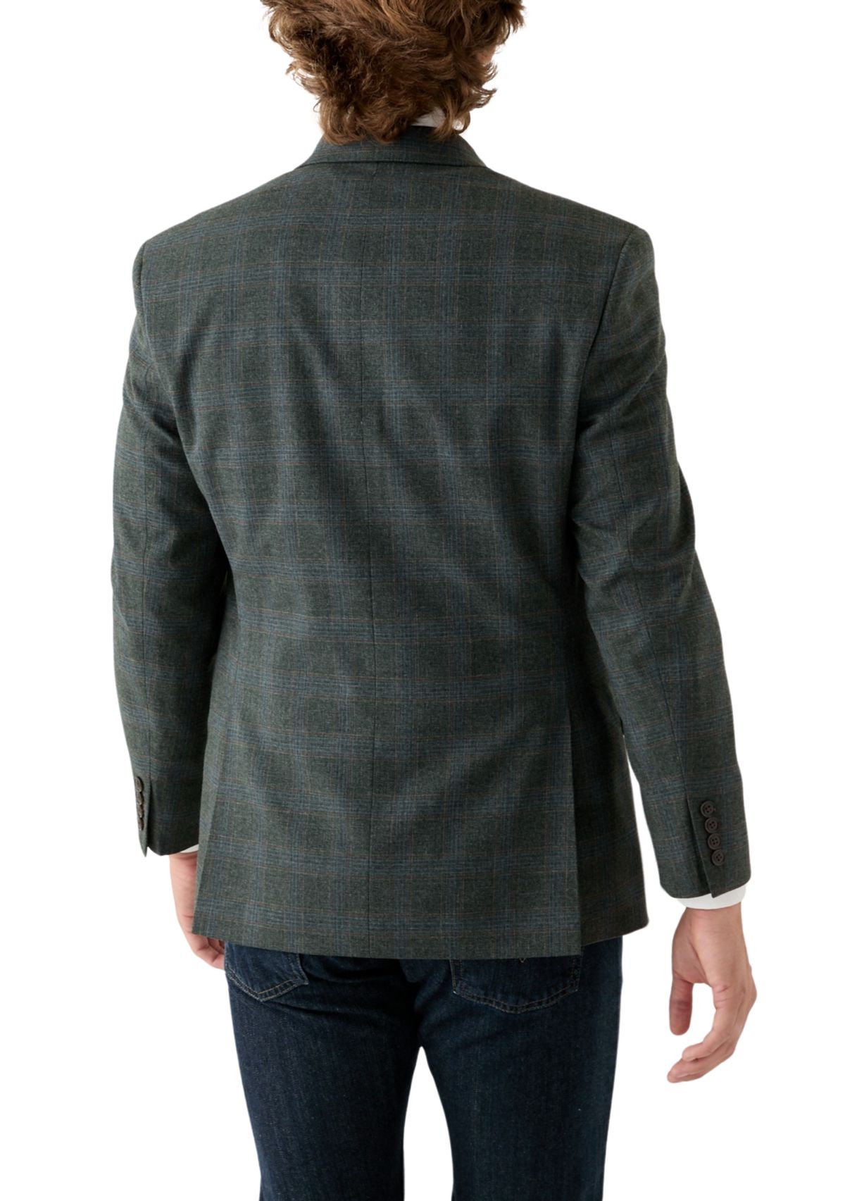 Olive Plaid Printed Sportcoat