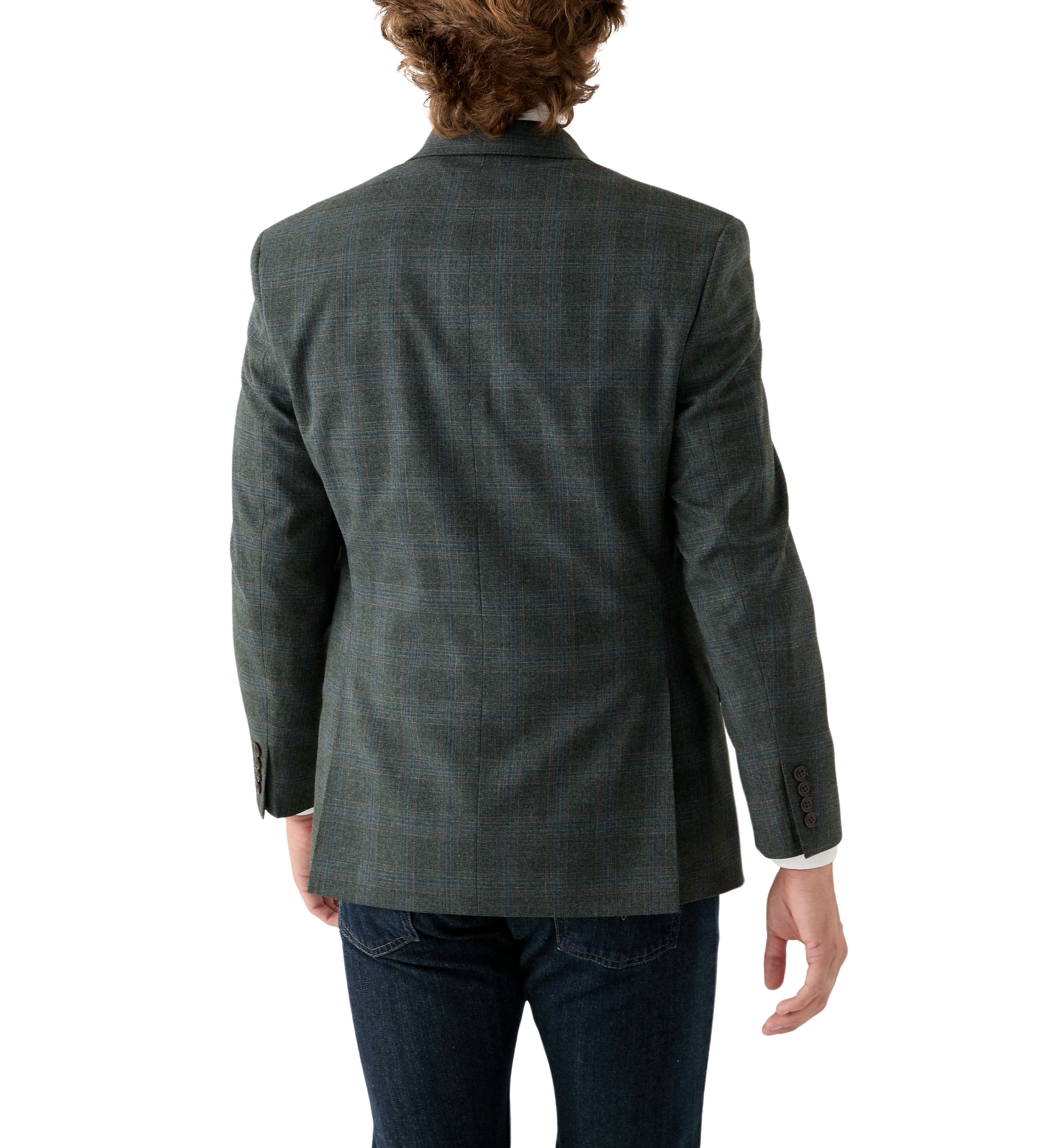 Olive Plaid Printed Sportcoat