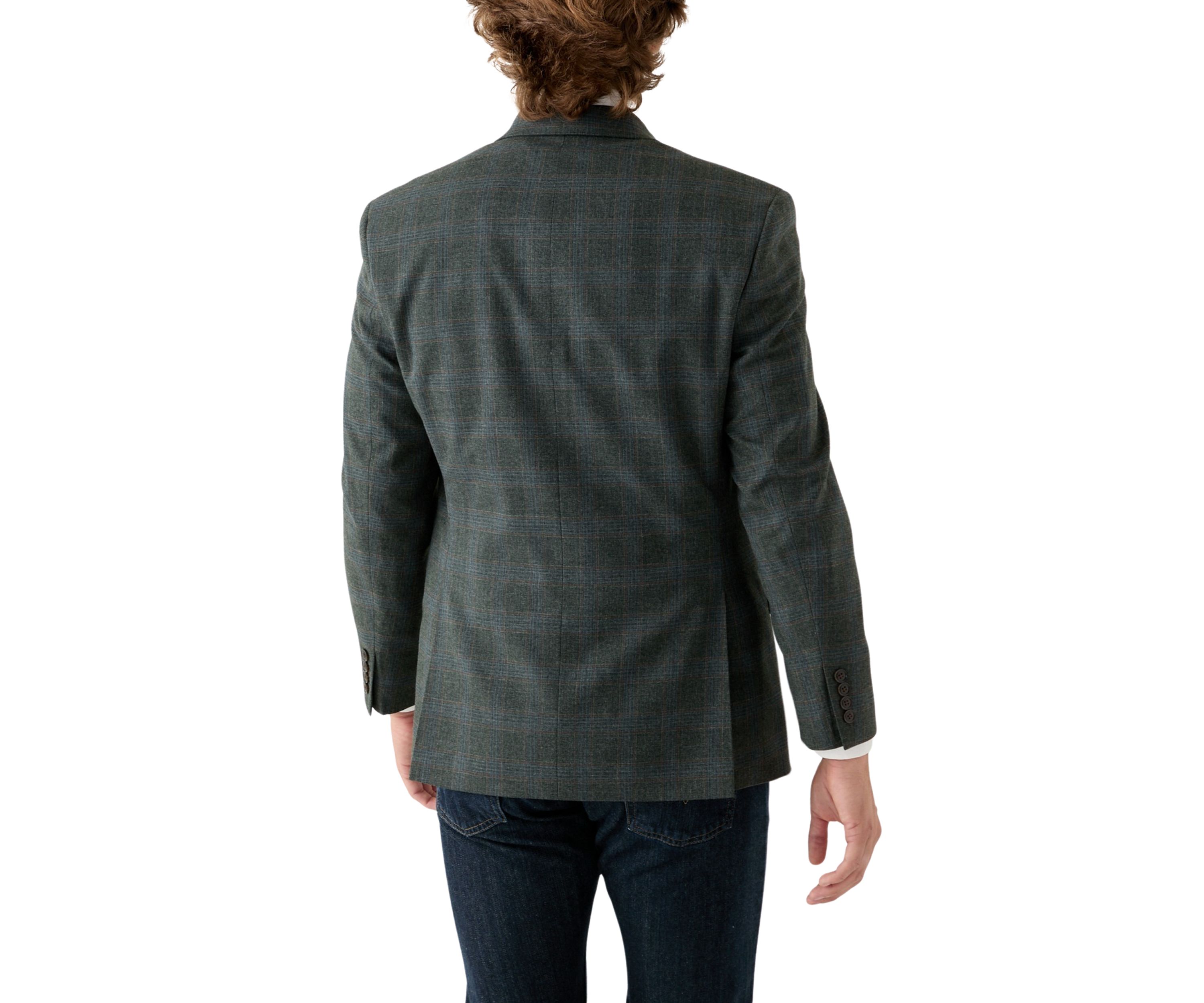 Olive Plaid Printed Sportcoat