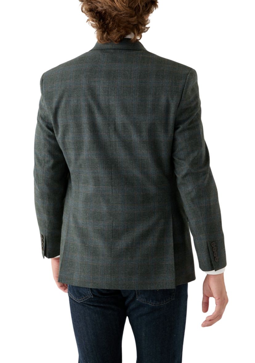 Olive Plaid Printed Sportcoat