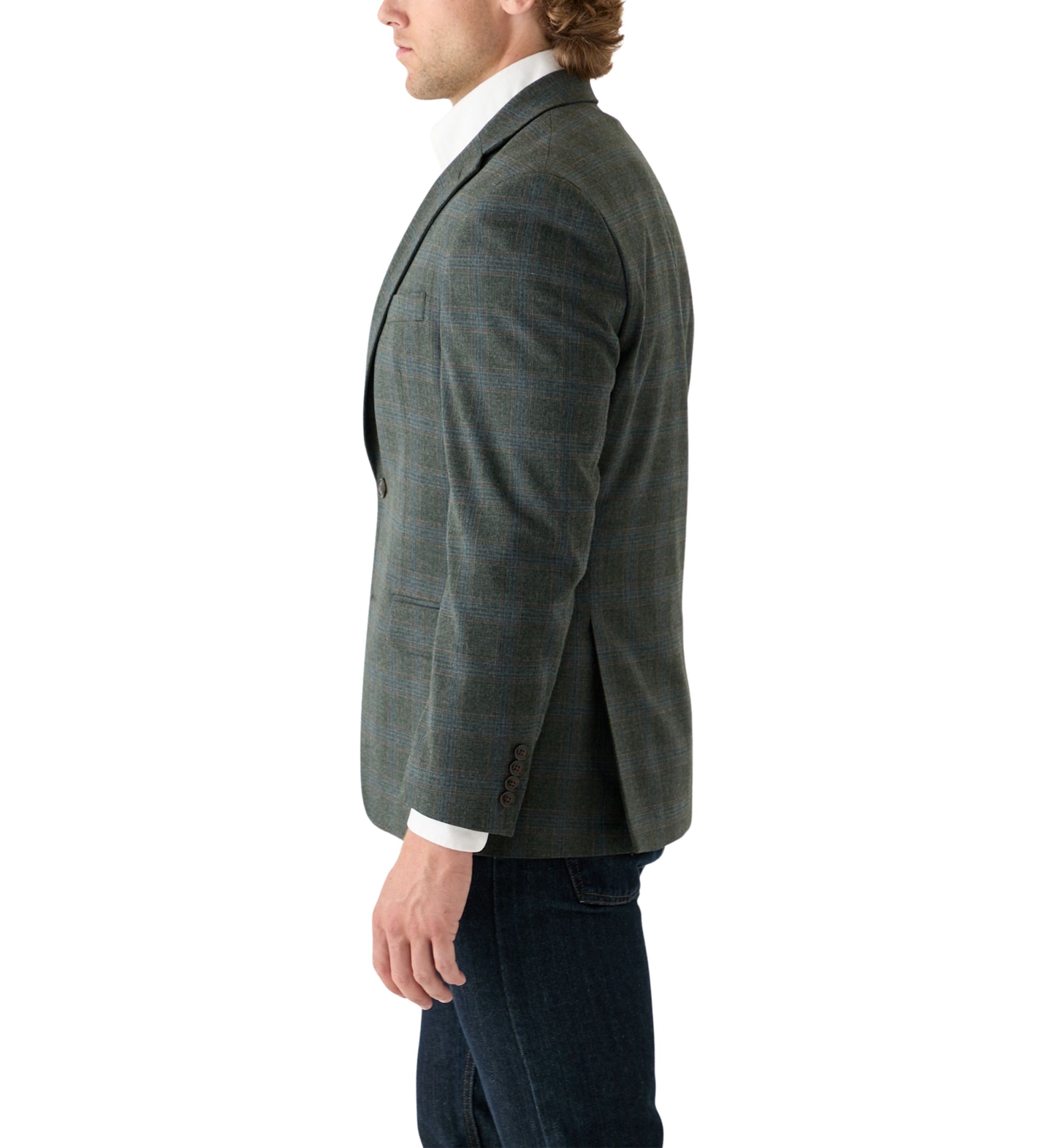 Olive Plaid Printed Sportcoat