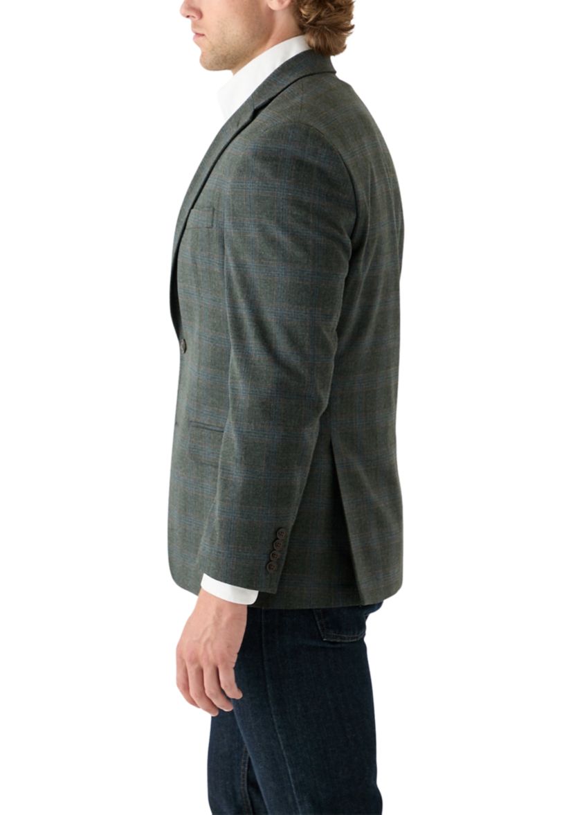 Olive Plaid Printed Sportcoat