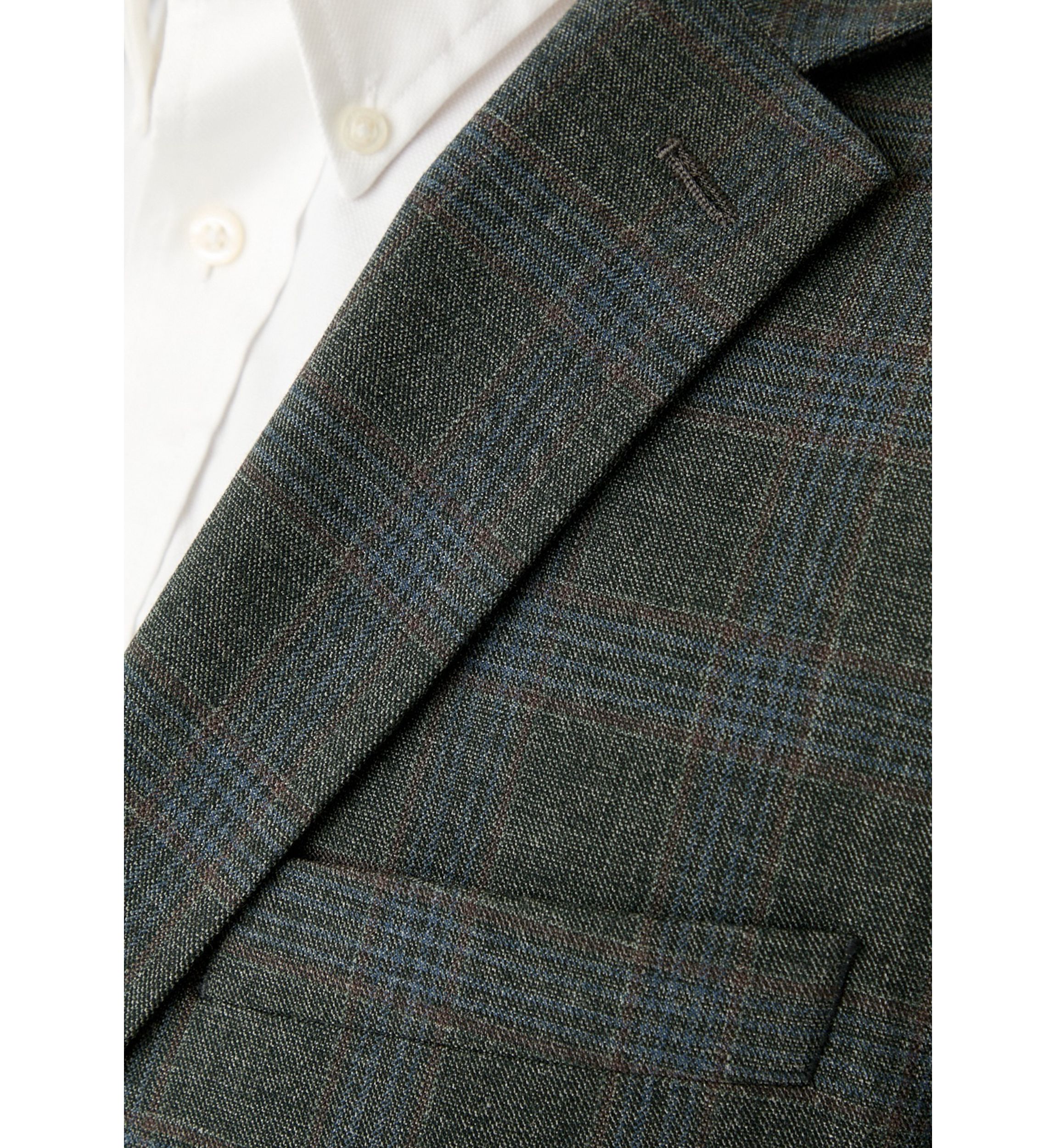 Olive Plaid Printed Sportcoat