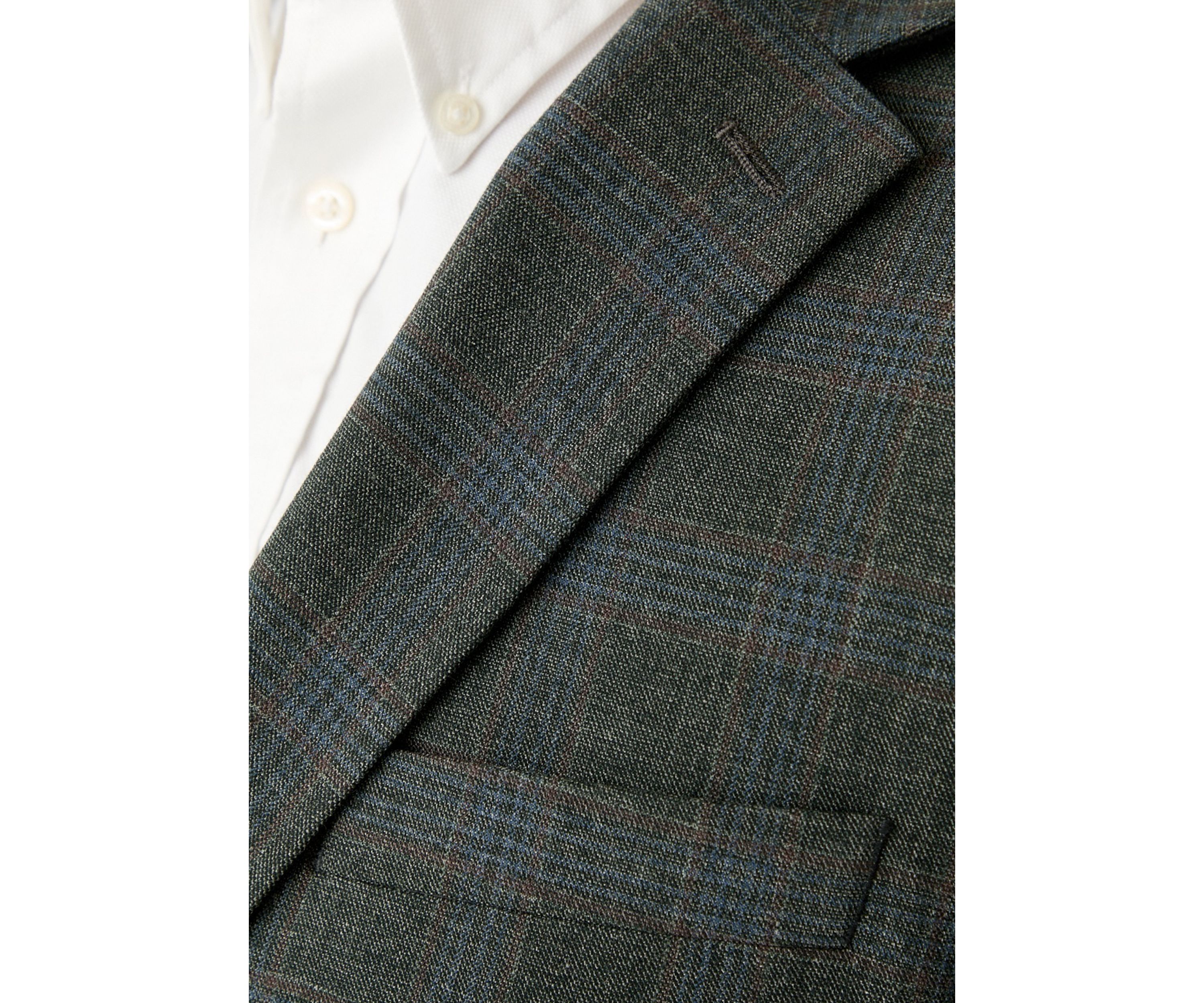 Olive Plaid Printed Sportcoat