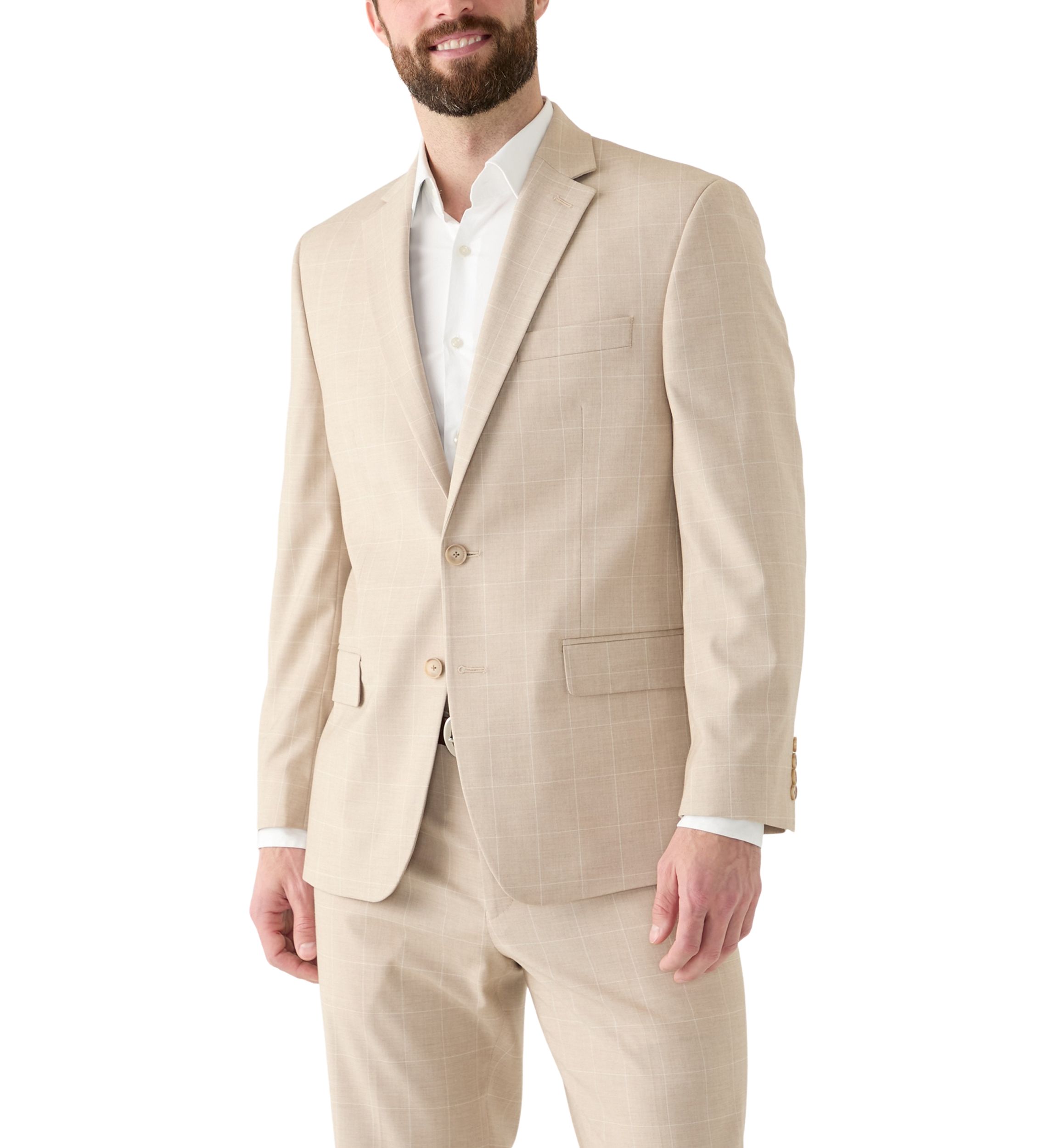 Single Breasted Windowpane Suit Separate Jacket