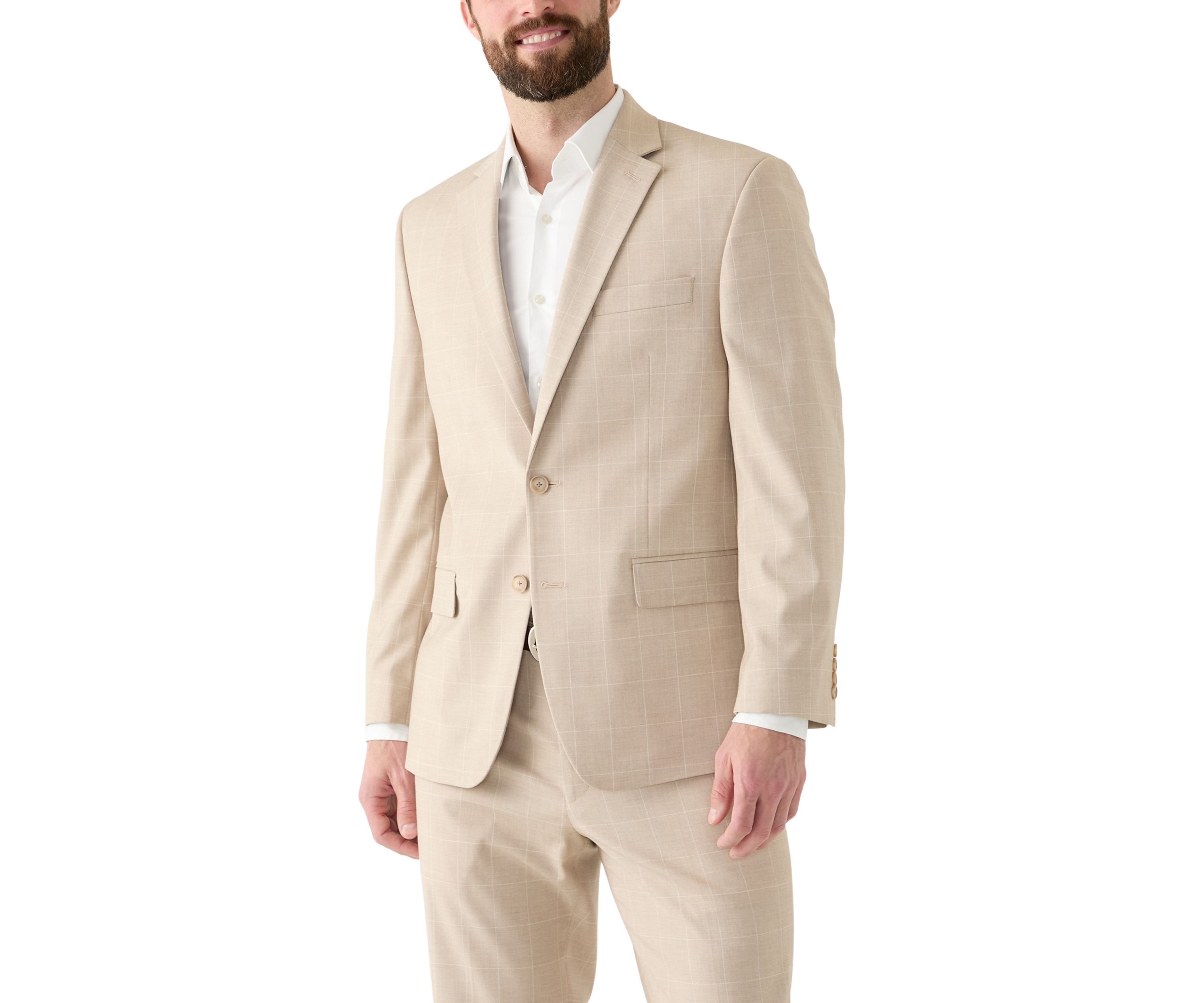 Single Breasted Windowpane Suit Separate Jacket