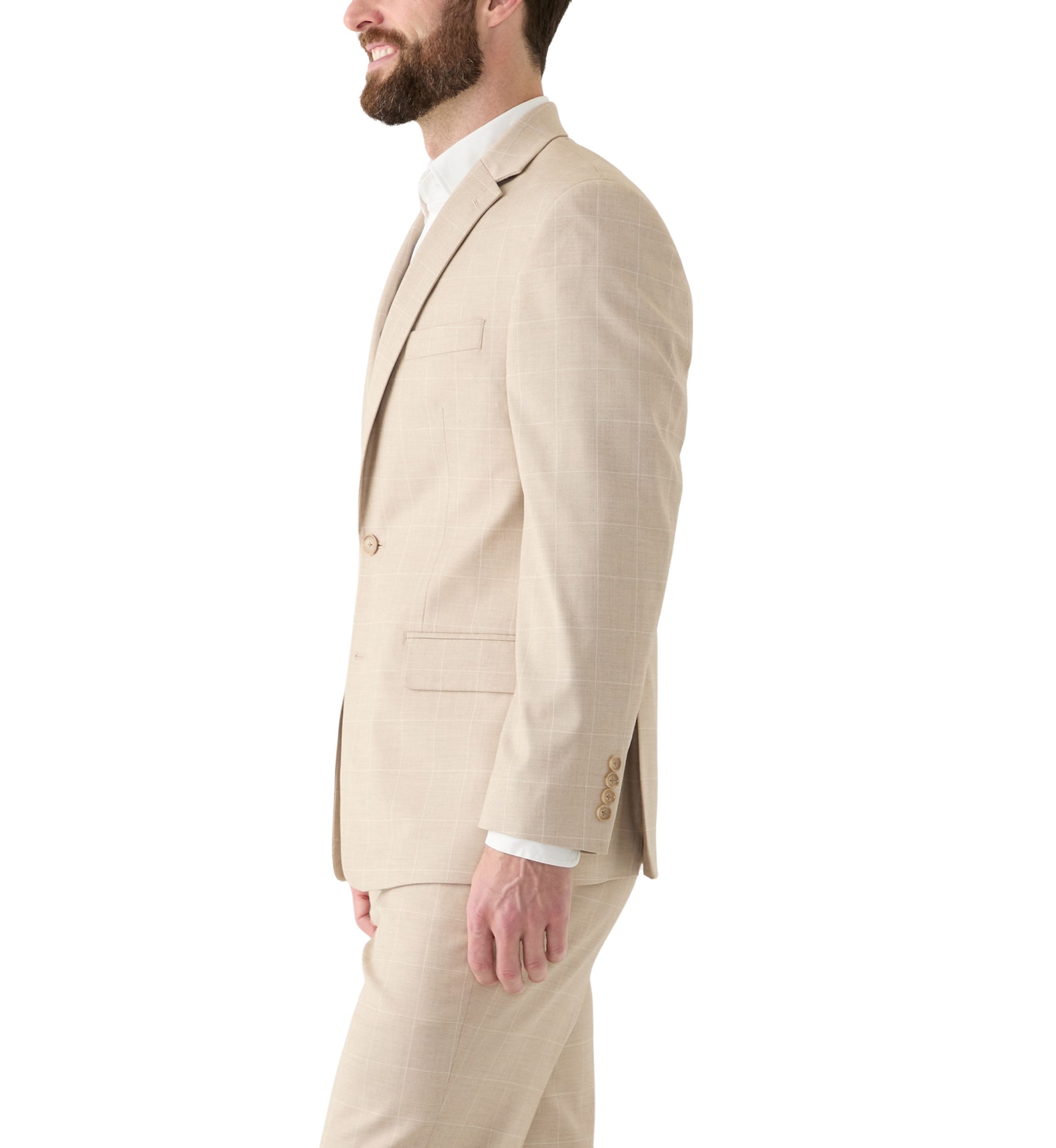 Single Breasted Windowpane Suit Separate Jacket