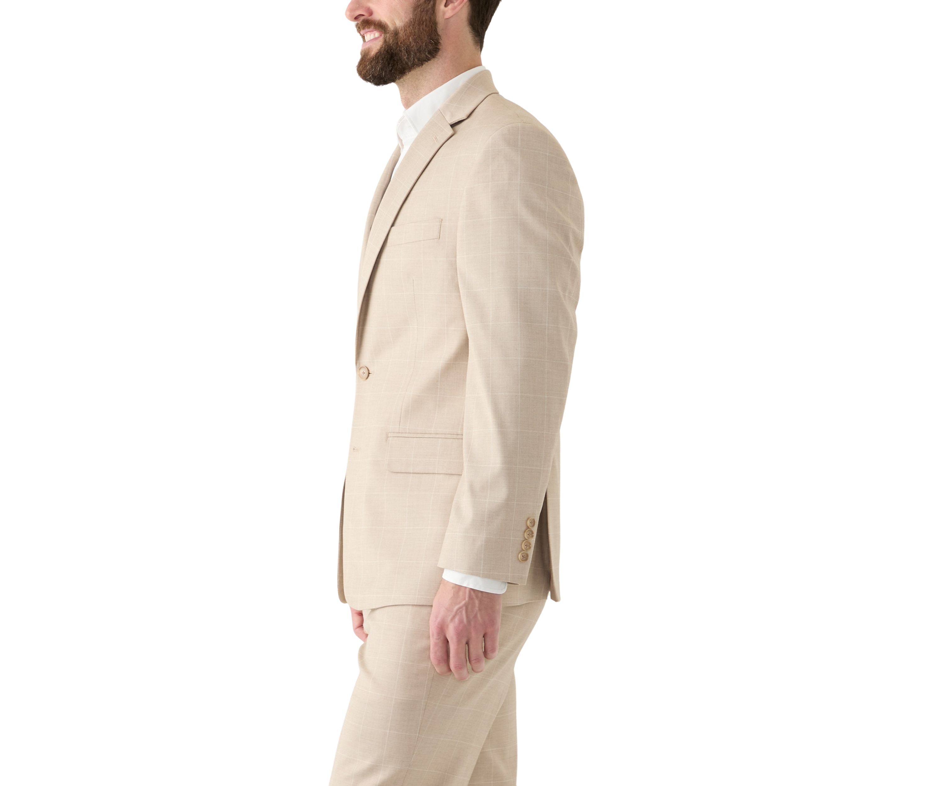 Single Breasted Windowpane Suit Separate Jacket