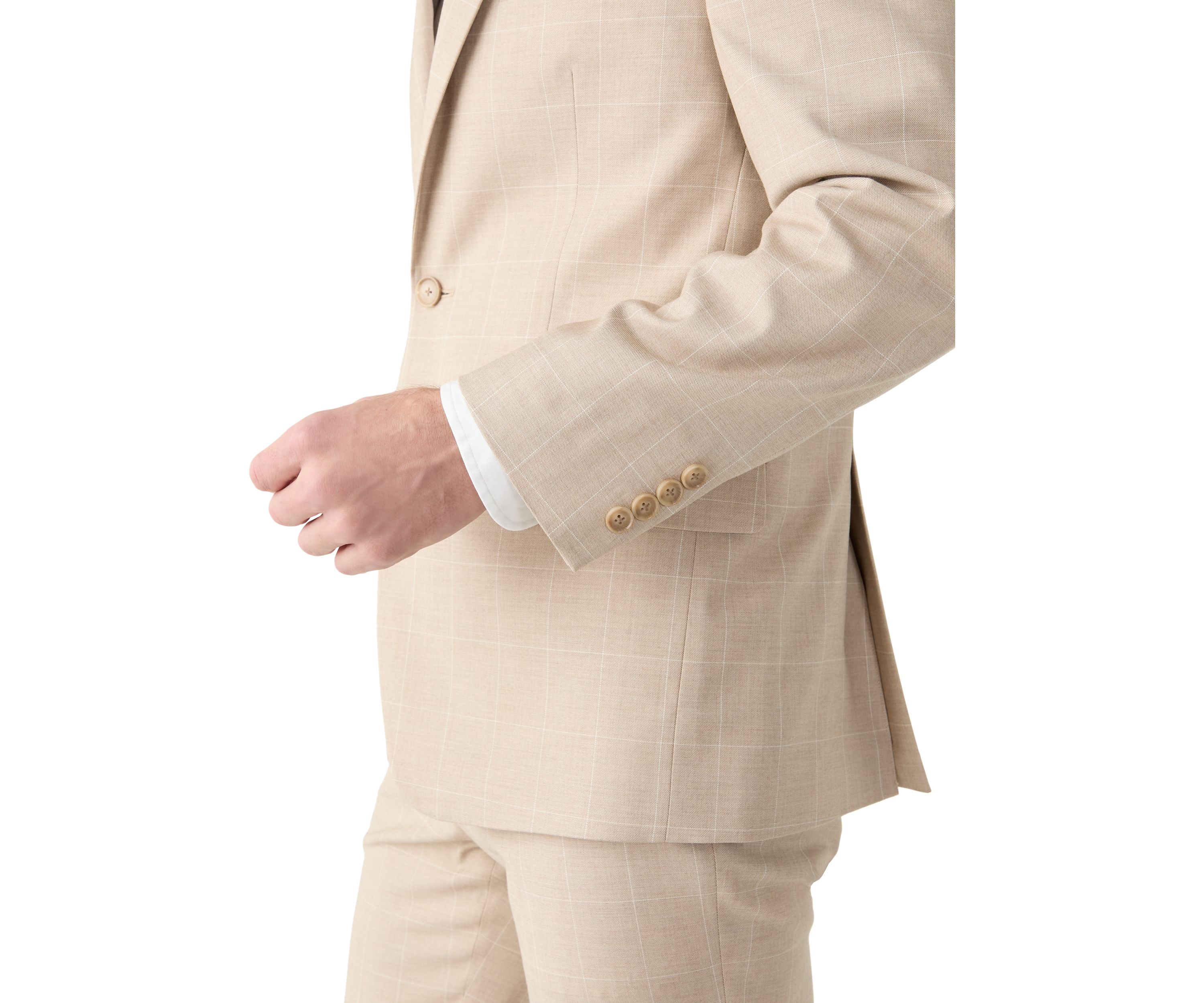 Single Breasted Windowpane Suit Separate Jacket
