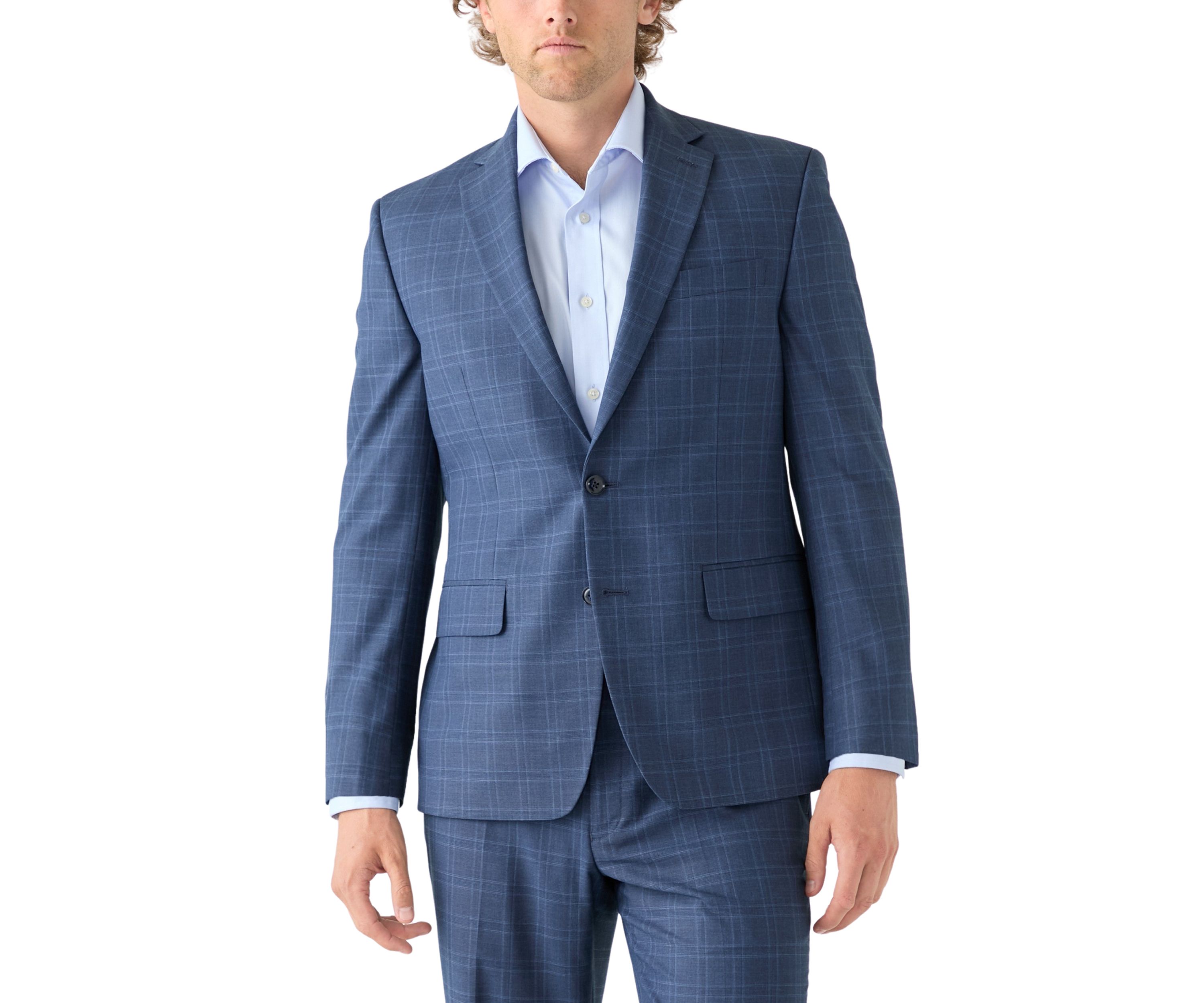 Blue Plaid Suit Jacket