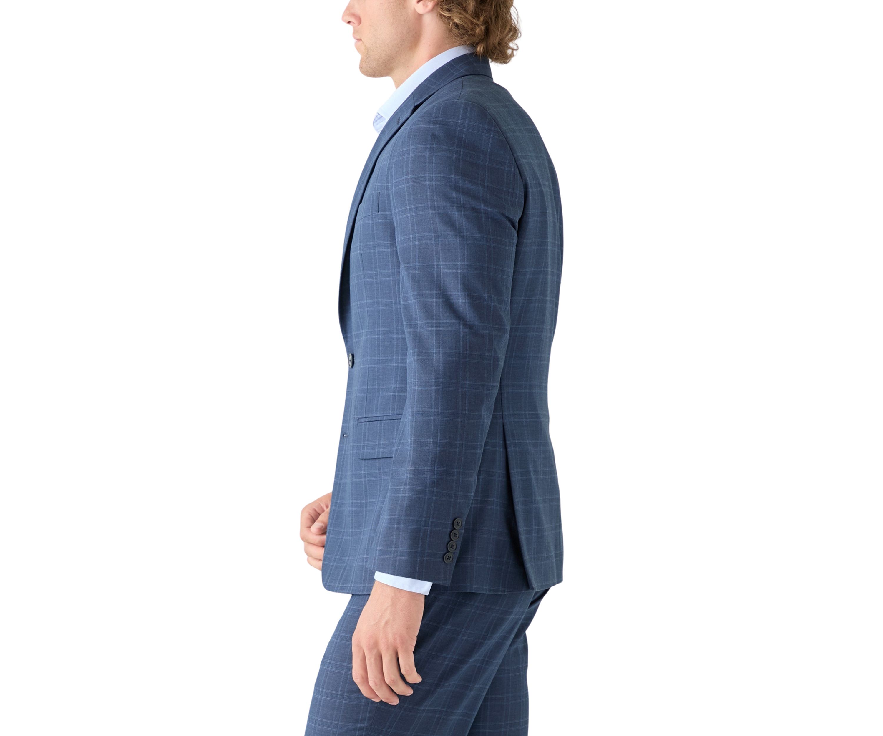 Blue Plaid Suit Jacket