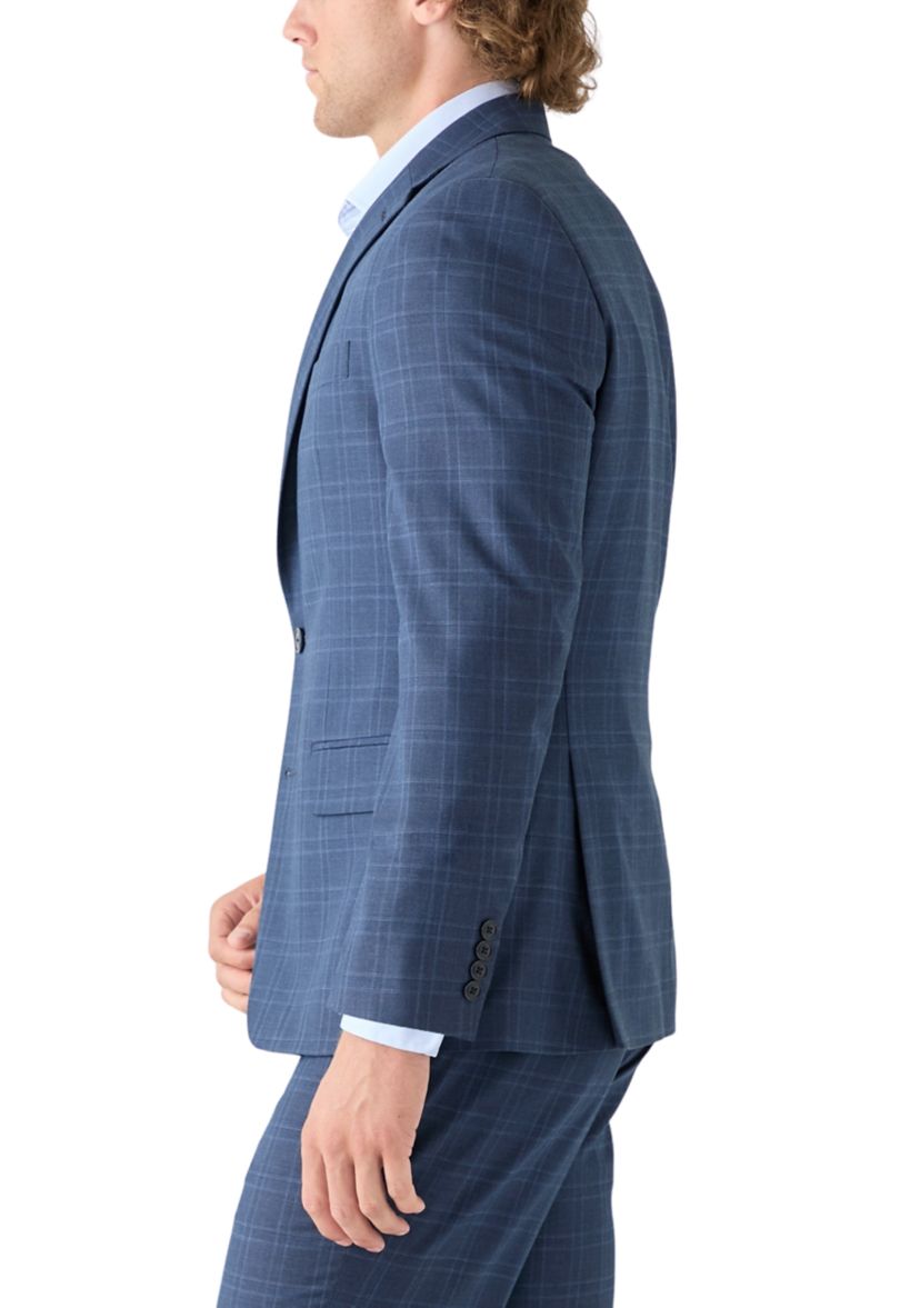 Blue Plaid Suit Jacket